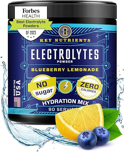 KEY NUTRIENTS Electrolitos multivitamínicos en polvo sin azúcar  Limonada de arándanos frescos después del entrenamiento y recuperación de