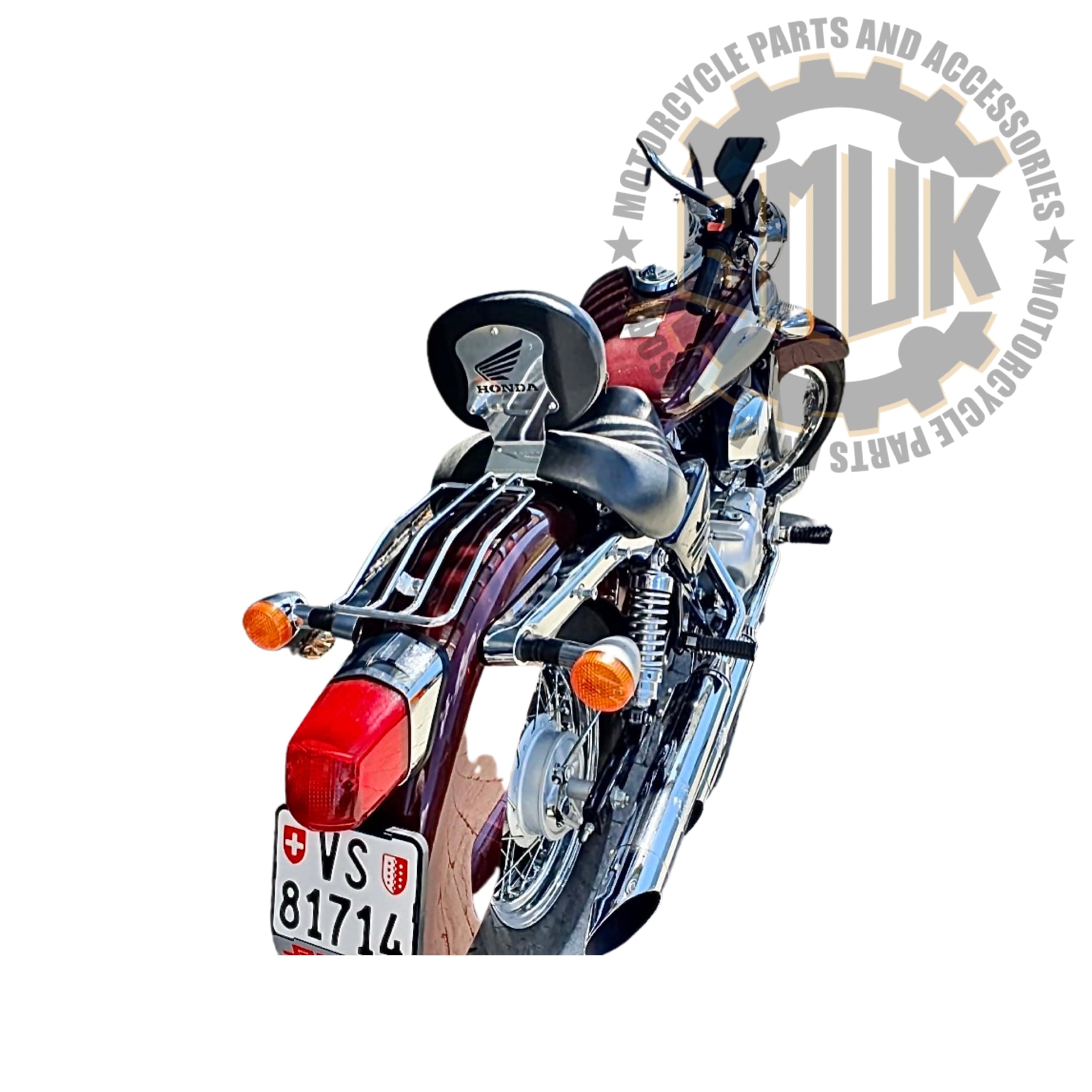 Honda Shadow VT125 Shadow Driver Support Rider Backrest Soporte cromado
