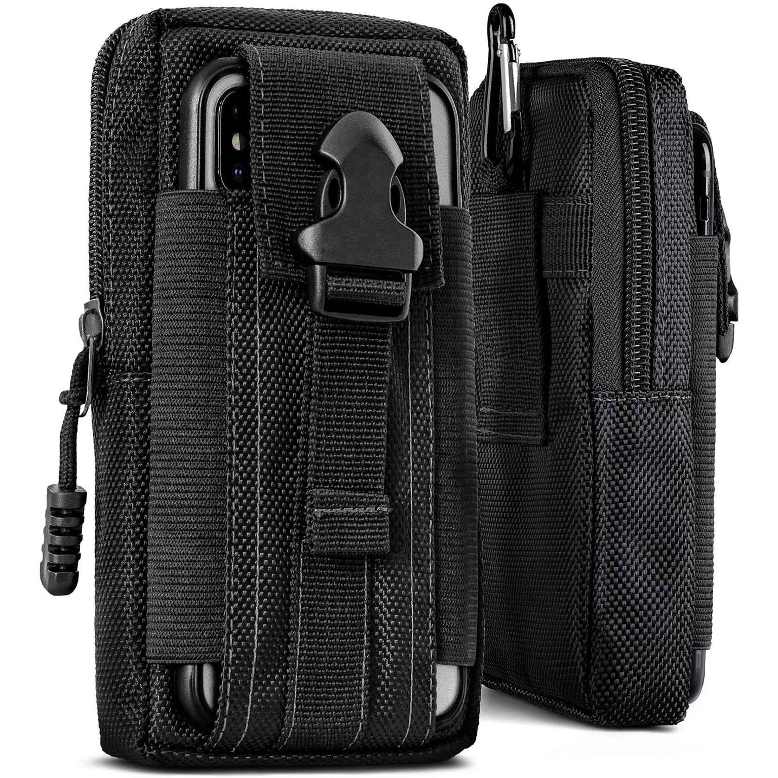 ONEFLOW Survival Case do Samsung Galaxy A23 5G pokrowiec na pasek z nylonu z karabińczykiem, taktyczna torba EDC z uchwytem na pasek, etui na telefon komórkowy, etui na telefon komórkowy, czarne