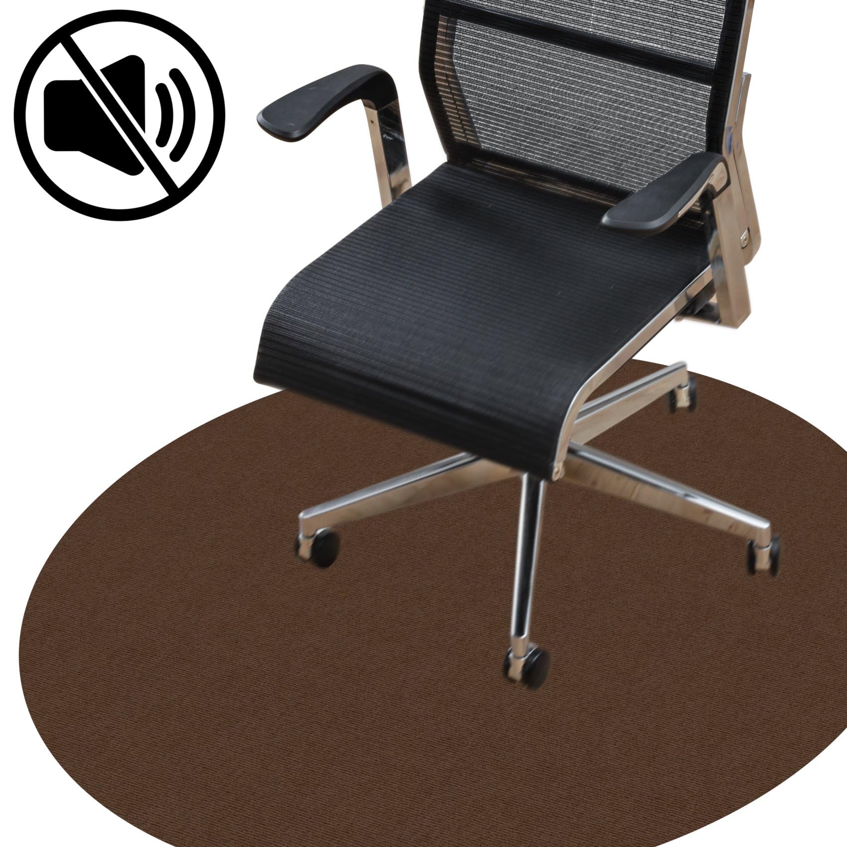 ANRO Alfombra protectora de suelo, alfombrilla antideslizante, para parquet y suelos duros, antideslizante, antideslizante, para suelo duro, Némesis, redonda, 150 cm, chocolate