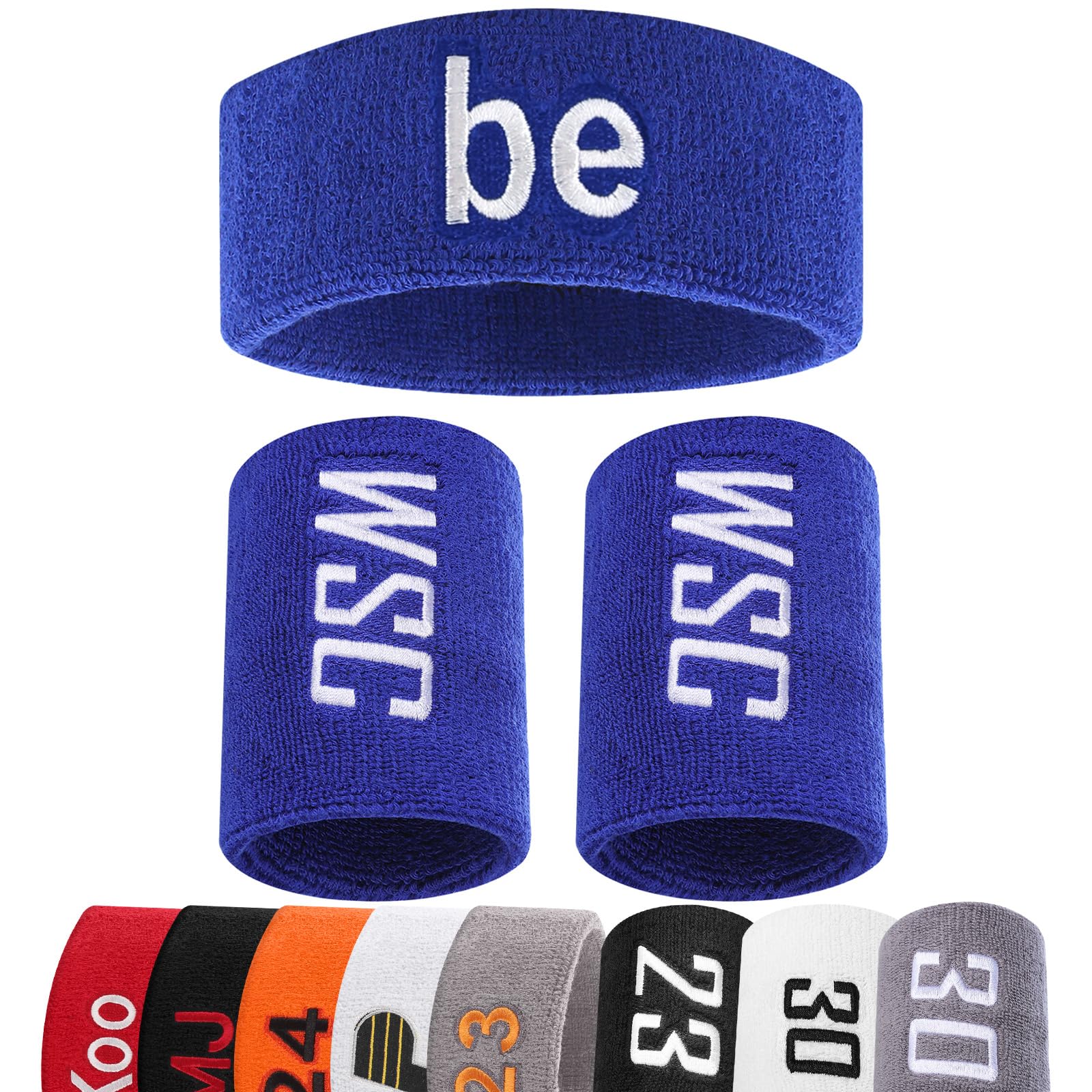 Personalized Sport Wrist Bands,Embroidered Baseball Wrist Bands,Soft & Stretchy Sports Wrist Bands for Men & Women – 4 Multiple Colors Wristbands