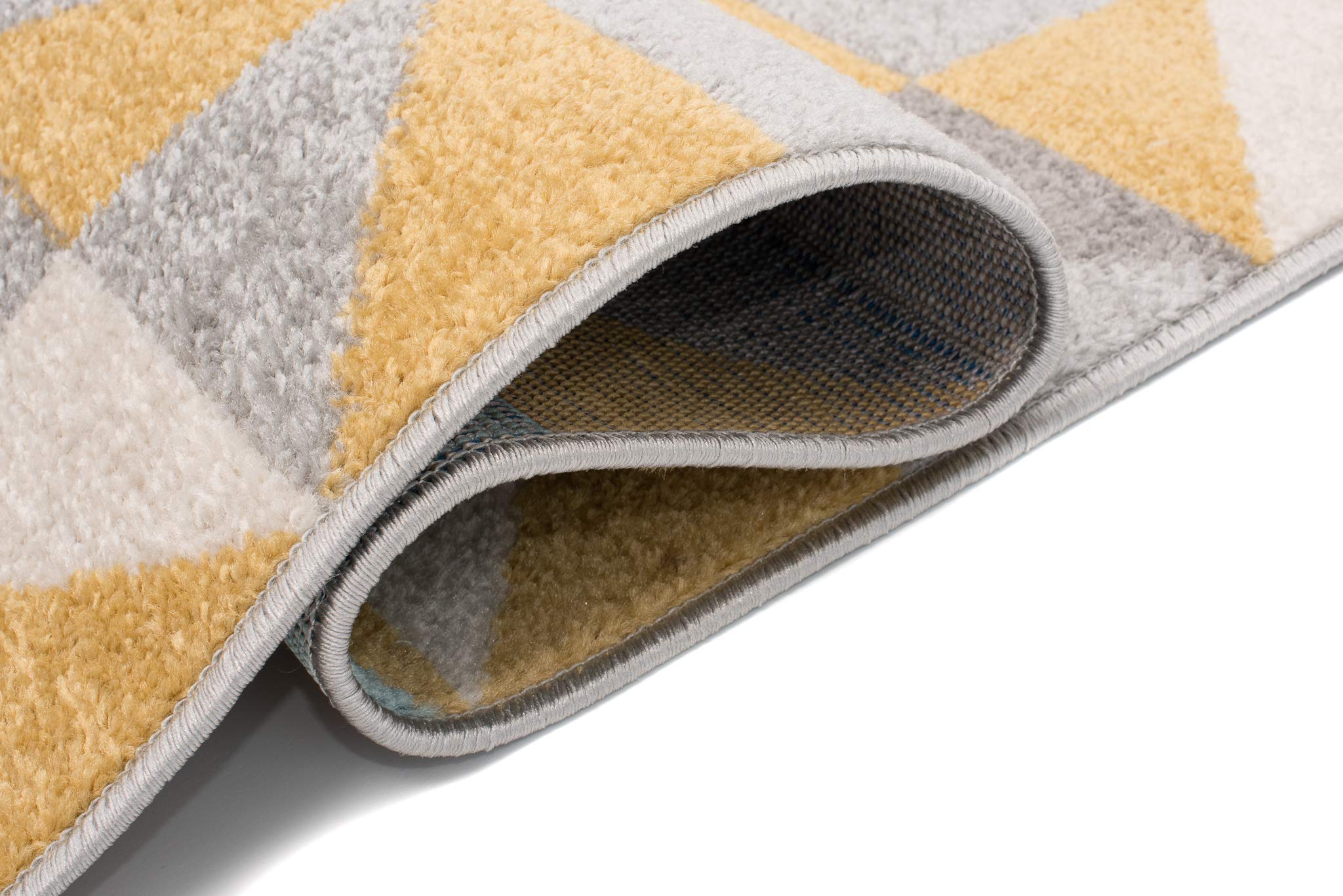 Carpeto Rugs Alfombra Moderna de Salón Grande y Dormitorio de Pelo Largo - Alfombras de Habitación Juveniles e Infantiles, para Bebés, Niñas y Niños - Amarillo Turquesa Gris - 160 x 220 cm