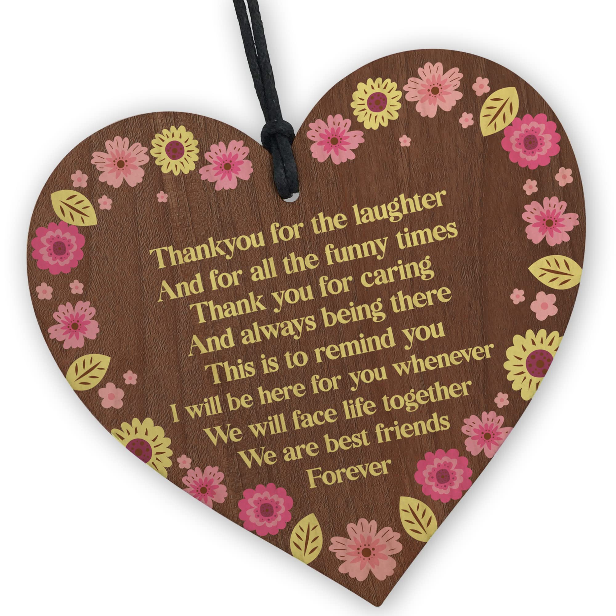 Red Ocean Best Friends Forever Wooden Heart Plaque - A Handmade Gift to Celebrate Your Unbreakable Bond Friendship Sign Thank You Gifts