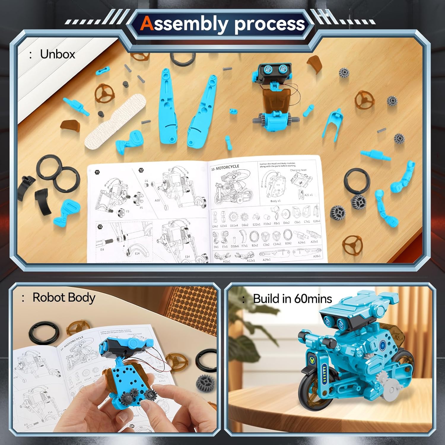 STEM 12-in-1 Education Robots Toys for Boys Age 8-12 12-16, DIY Educational Toy Science Kits for Kids, Building Experiment Robotics Set Birthday Gifts for 8 9 10 11 12 13 14 15 16 Years Old Boys Girls