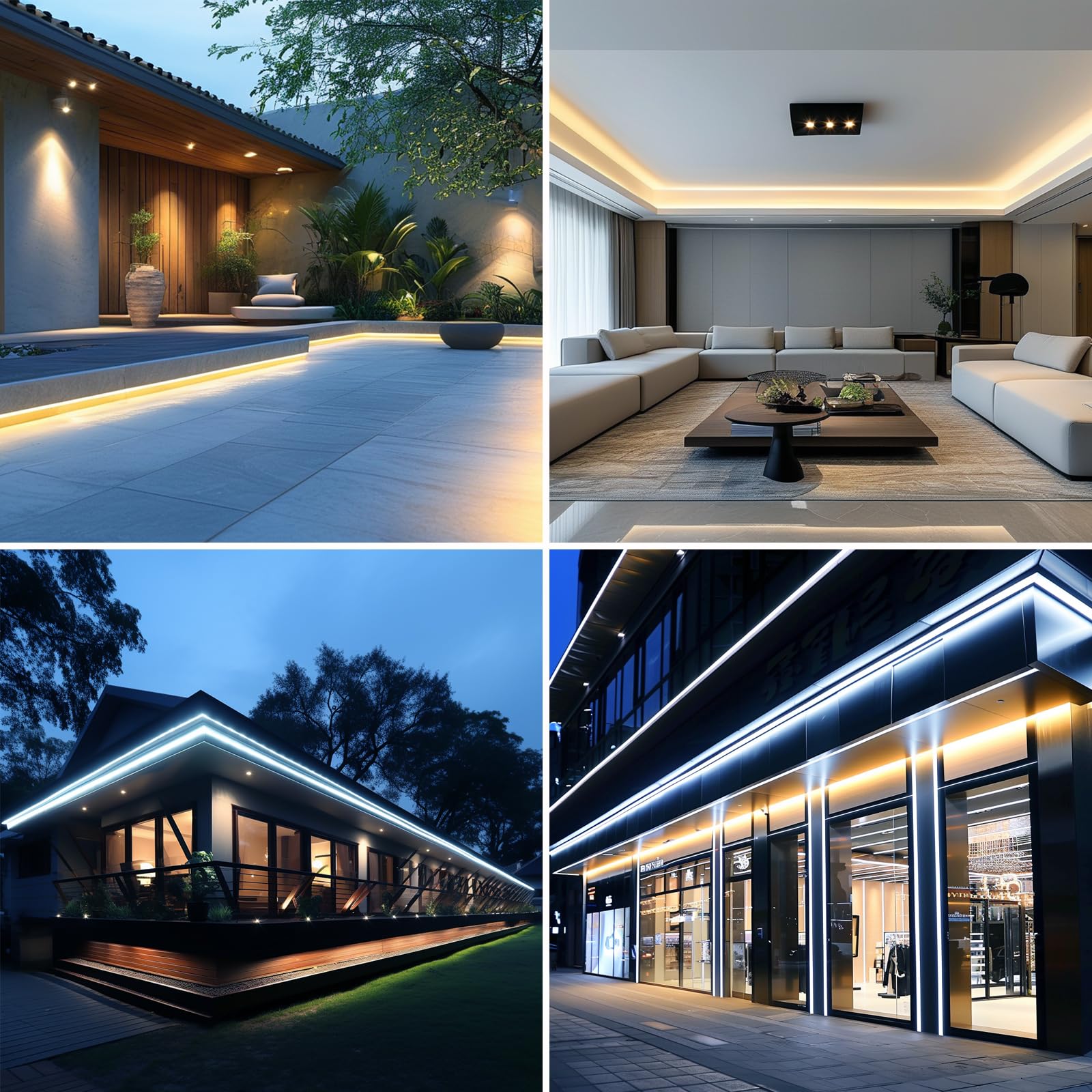 BENLUN AC 230V COB LED Streifen Aussenbereich Transparente Wasserdicht 20m | LED Strip Outdoo 220V IP65 10W/m 480LEDs/m CRI 90+ für Beleuchtung Deko Decke Terrasse hof Garten