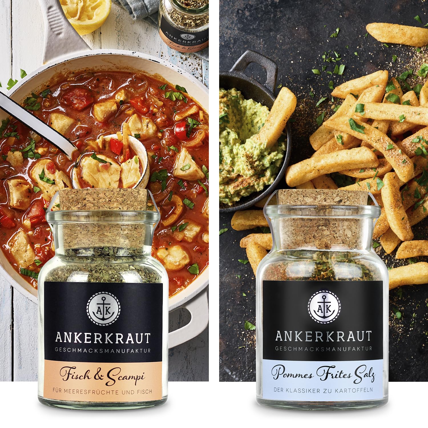 Ankerkraut Best of Kochbuch-Set mit 12 Korkengläsern, 1000g Gewürze plus Kochbuch, einfache Rezepte zum Nachkochen, Bundle zum Verschenken, ausgewählte Top-Seller