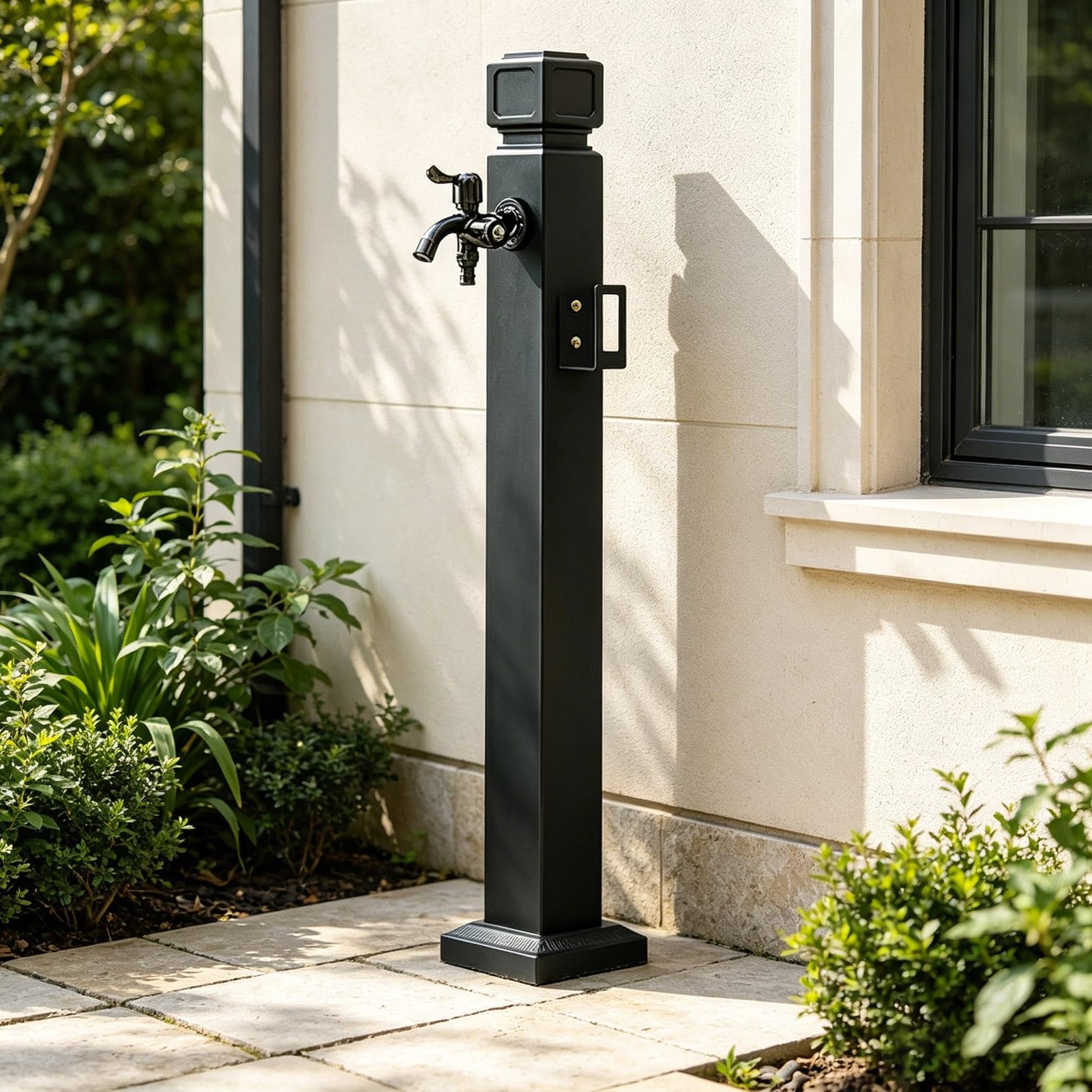 Columna de agua montada en el suelo, soporte para manguera de acero inoxidable con espiga, grifo de jardín para patio, césped, hidrante de jardín