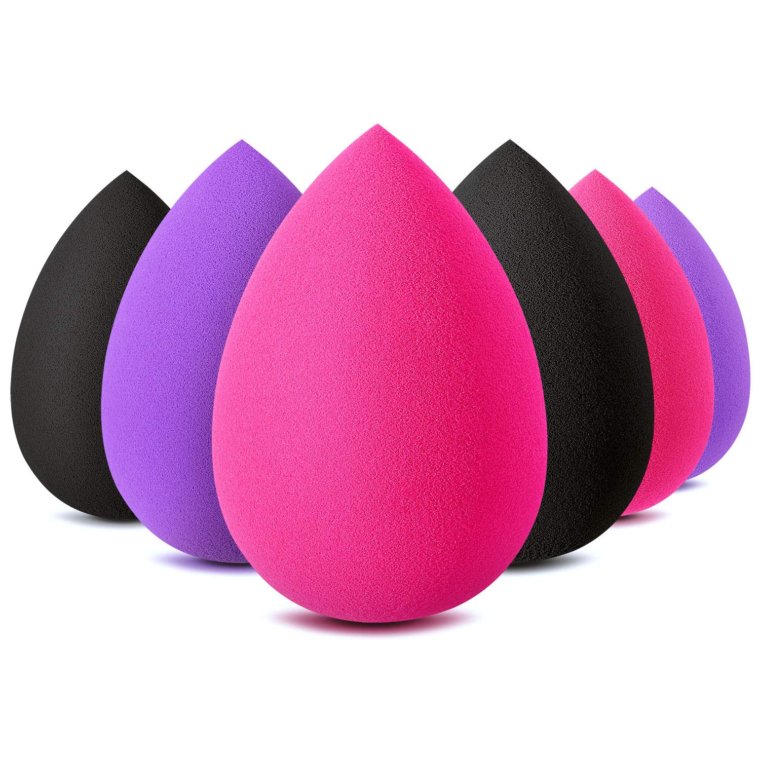 6Pcs Makeup Sponge, Easkep Blender Beauty Foundation Blending Sponge Set Professional Perfect Puff Flawless for Liquid Latex Free Multi-Color No Floating Powder