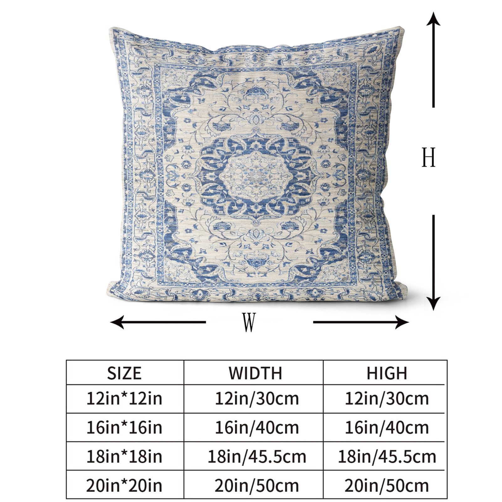 Snylcce Boho Throw Pillow Covers Set of 2, Lightsteel Blue Antique & Vintage Design, Double-Sided Pattern - Image 3