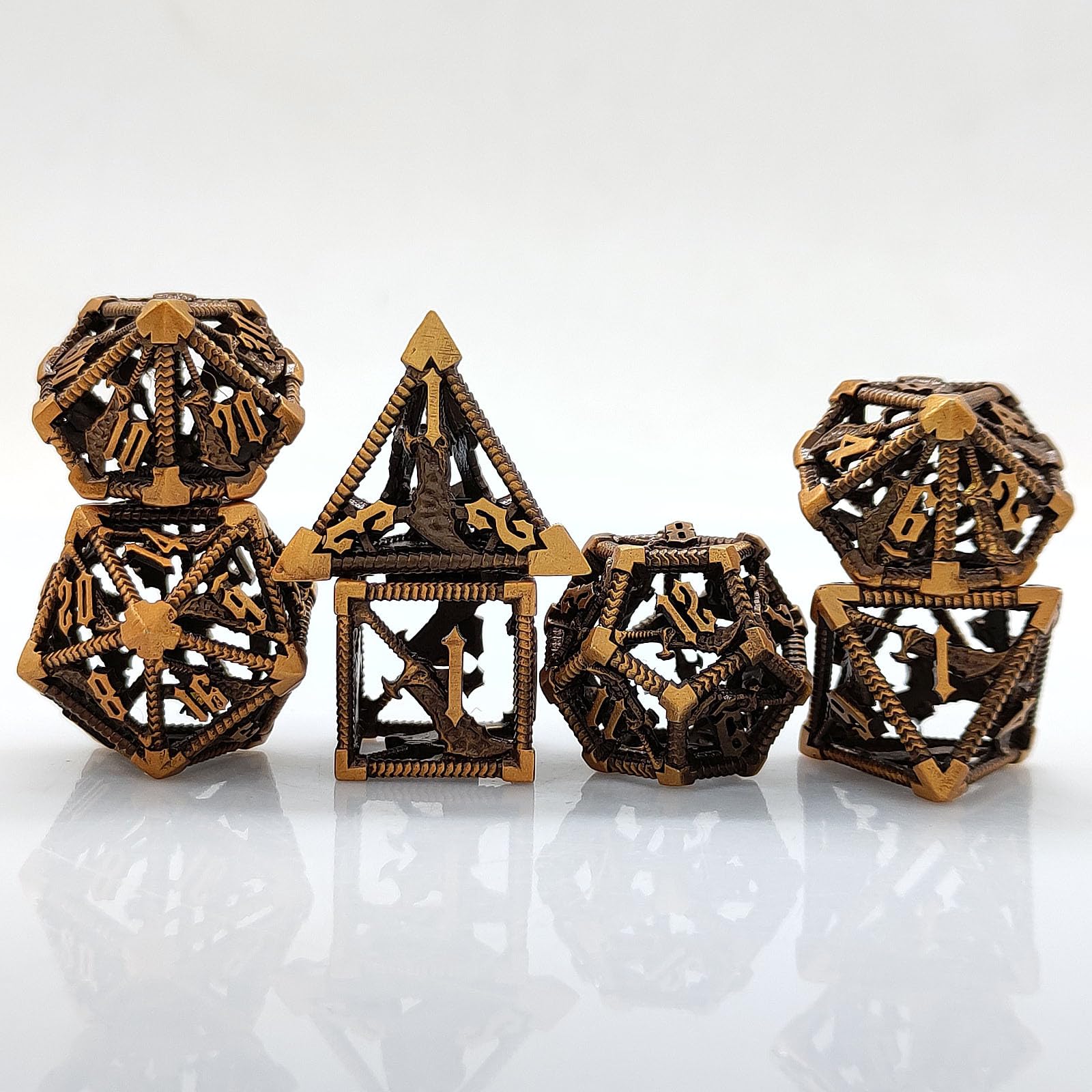 Heavy Metal DND Dice Trwałe 7 szt. Zestaw wielościenny do RPG, Dungeons Dragons, Tabletop Adventure Gaming