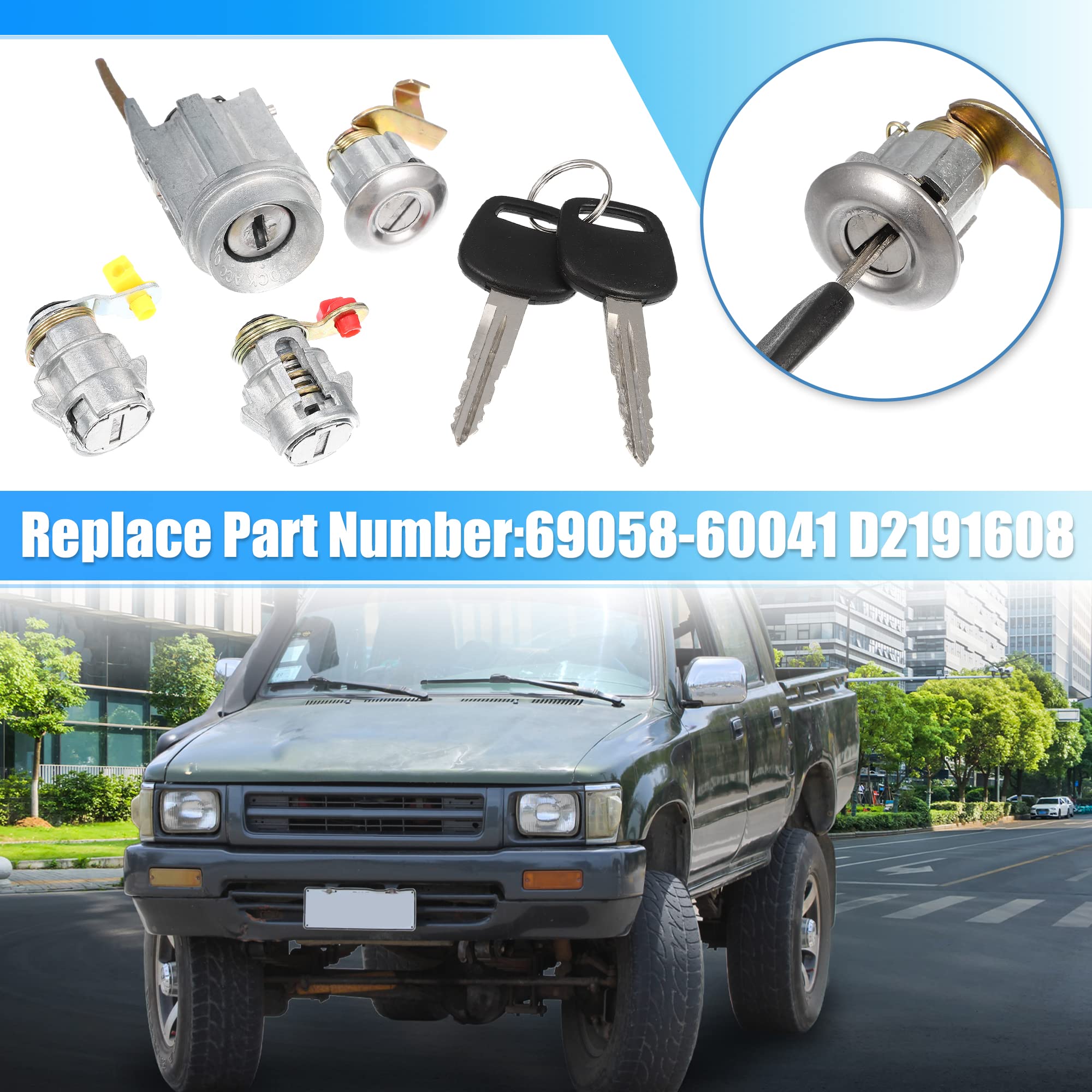 Molloparts D2191608 – Serratura Di Accensione Per Toyota Hilux E 4Runner (1990-1997), Compatibile Con 69005-35130, Con 2 Chiavi