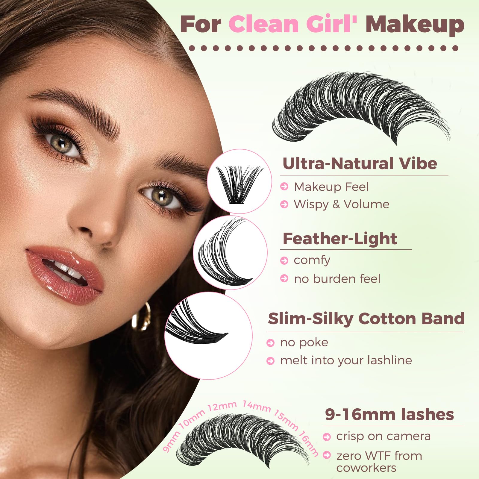 Beginner Lash Clusters Kit - Natural Eyelashes -3