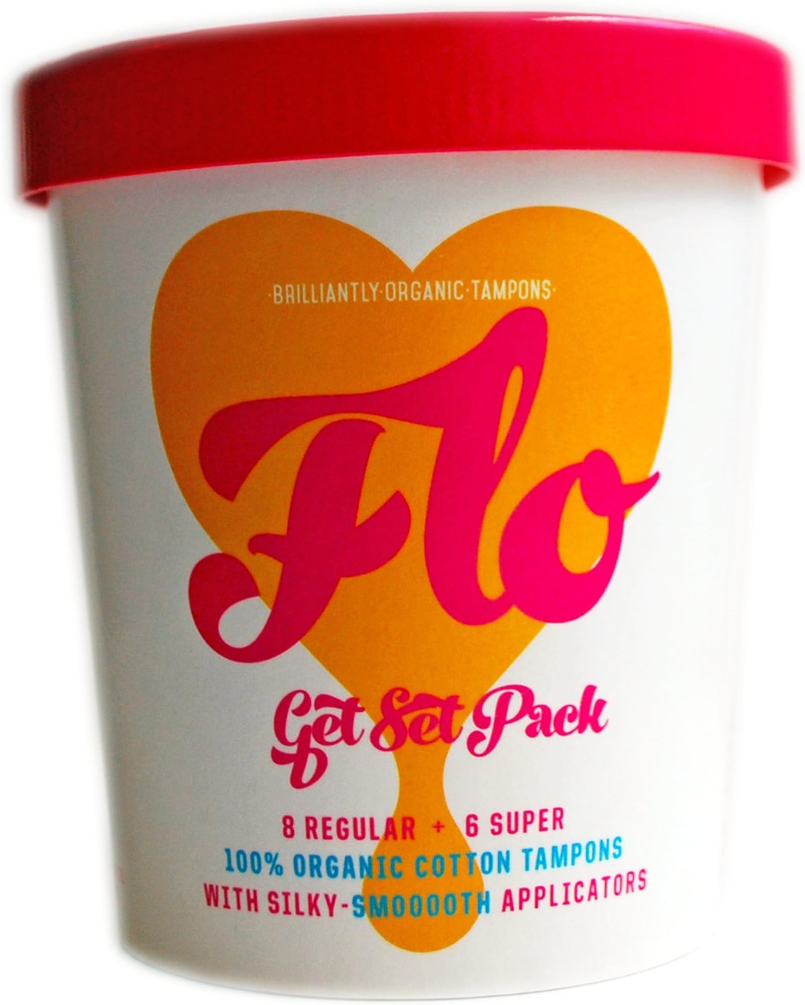 Organic Tampons - Soft Compact Applicators, Combo Pack (14 Tampons: 8 Regular + 6 Super)