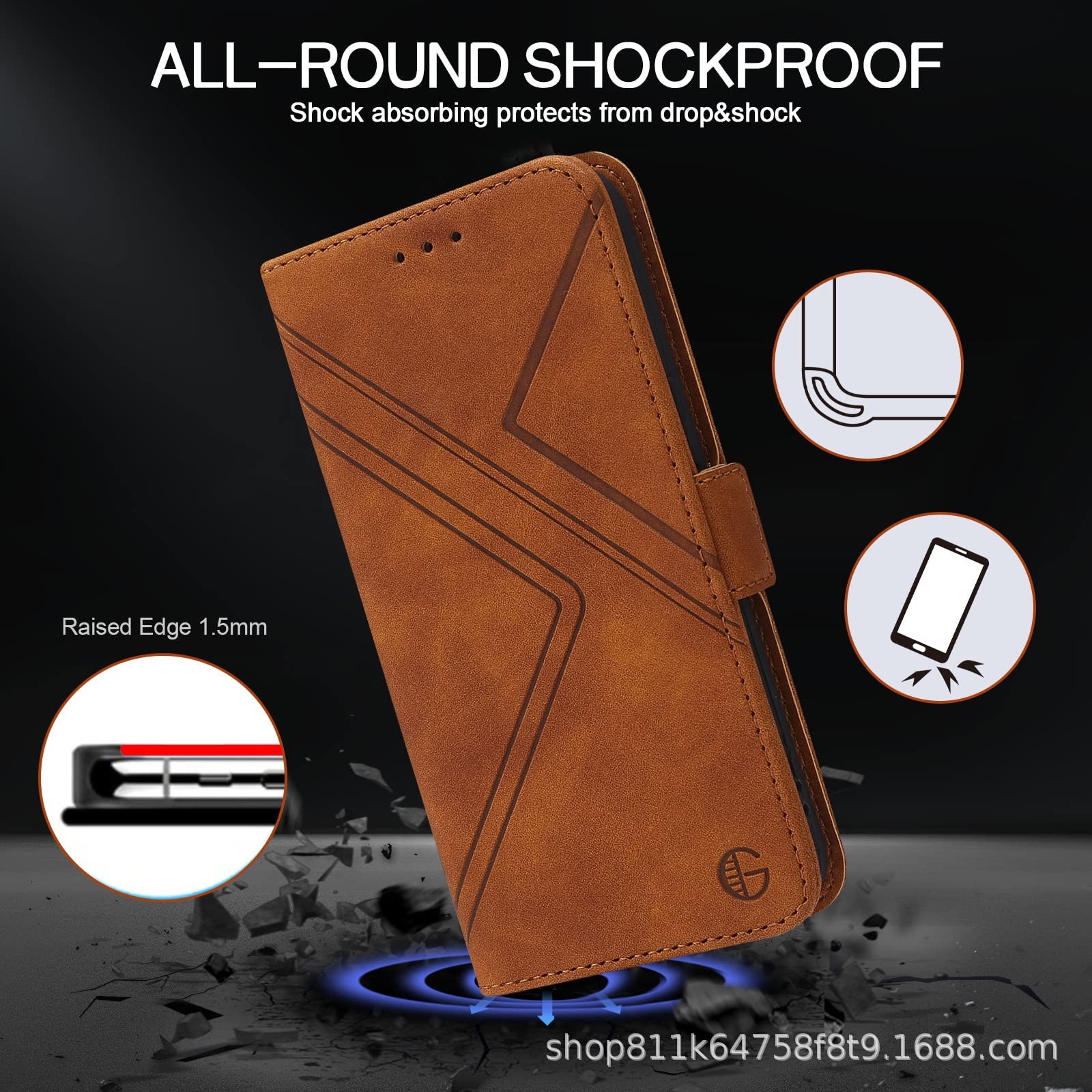 LTL Hülle Für iPhone 13 Mini/13/13 Pro/13 Pro Max, Chutzhülle Premium PU/TPU Lederhülle Flip Wallet Tasche Case Mit Ständer Und Kartenfächer/Magnetverschluss,Gelb,13 Pro 6.1"