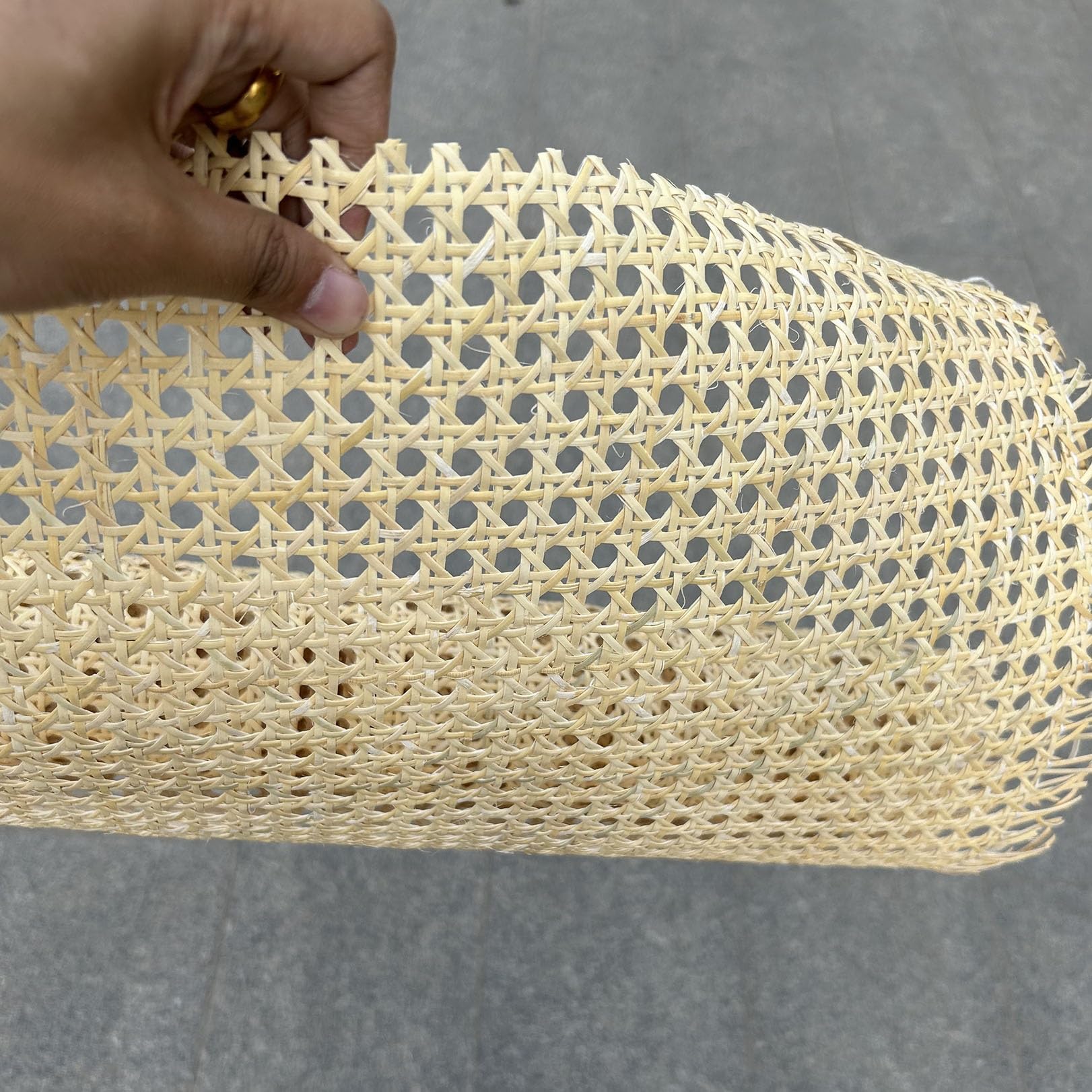 Fogli in Rattan con Tessitura di Canna, Foglio di Maglia di Canna in Rattan, Forniture Fai da Te, Rotolo di Fettuccia di Canna in Rattan Naturale, Rotolo in Rattan, for Progetti di Fustigazione (Size