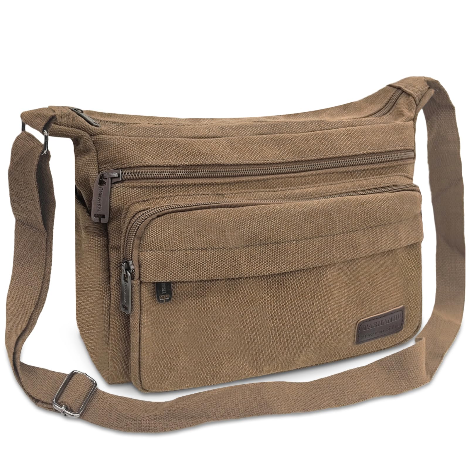 Aucuu Wasserdichte Umhängetasche Herren, Multi-Tasche Messenger Bag, Leinwand Schultertaschen, Canvas Crossbody Tasche, Arbeitstasche, Herrentasche für Schule Reisen Arbeits