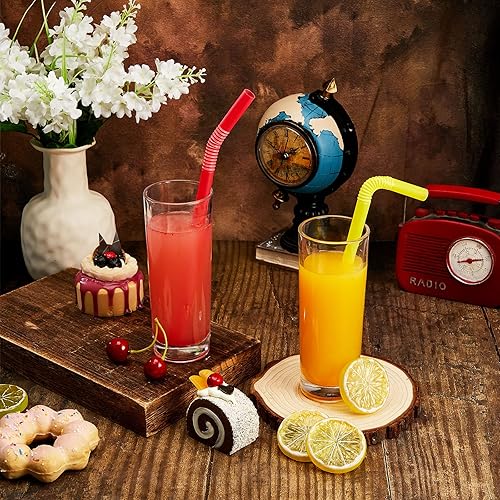 Miniatura 6 de Tessco - 600 pajitas para batidos de 9.06 pulgadas, desechables, a granel, de plástico, envueltas individualmente, coloridas para batidos caseros