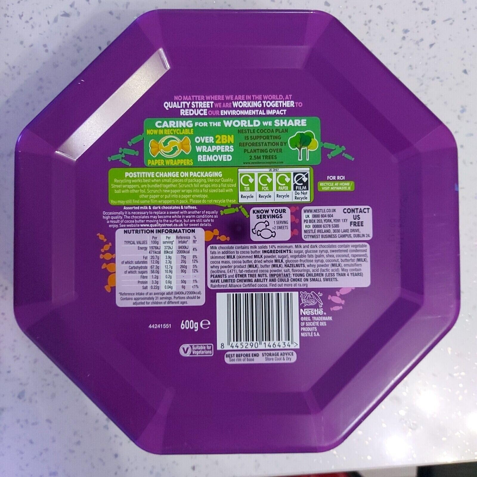 Nestle Quality Street Boîte à chocolat pour Noël 600 g