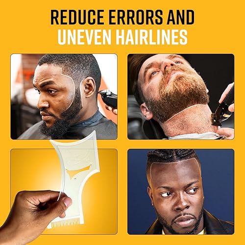 Miniatura 7 de The Cut Buddy PLUS Herramienta moldeadora de barba, plantilla transparente con peine incorporado y lápiz extra, ideal para recorte de línea de
