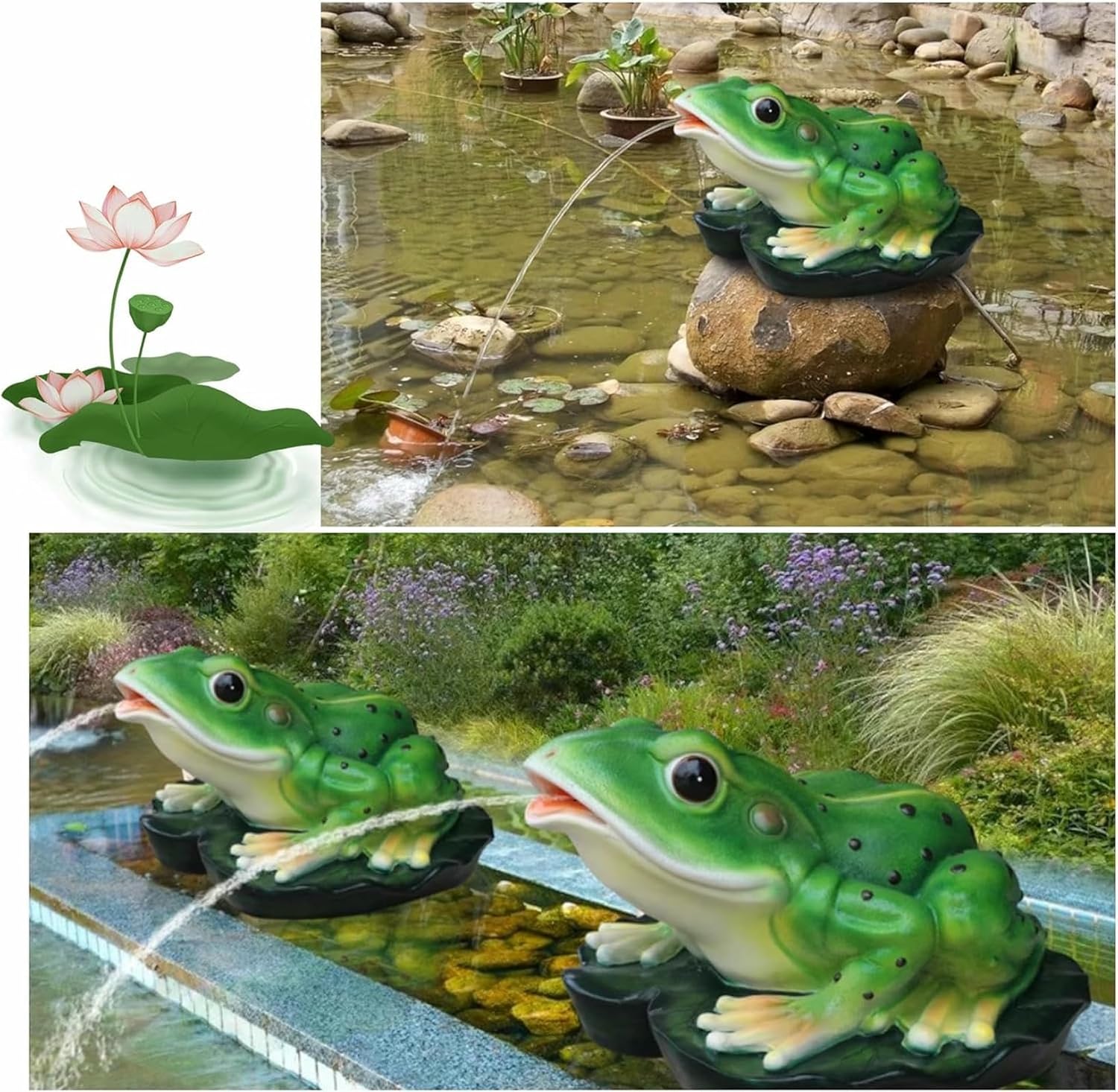 Garden Fountain Spitter, Frog Pond Spitter with Hose Barb, Above Ground Pool spitters, for Water Gardens, Koi Ponds, Swimming Pool Decoration