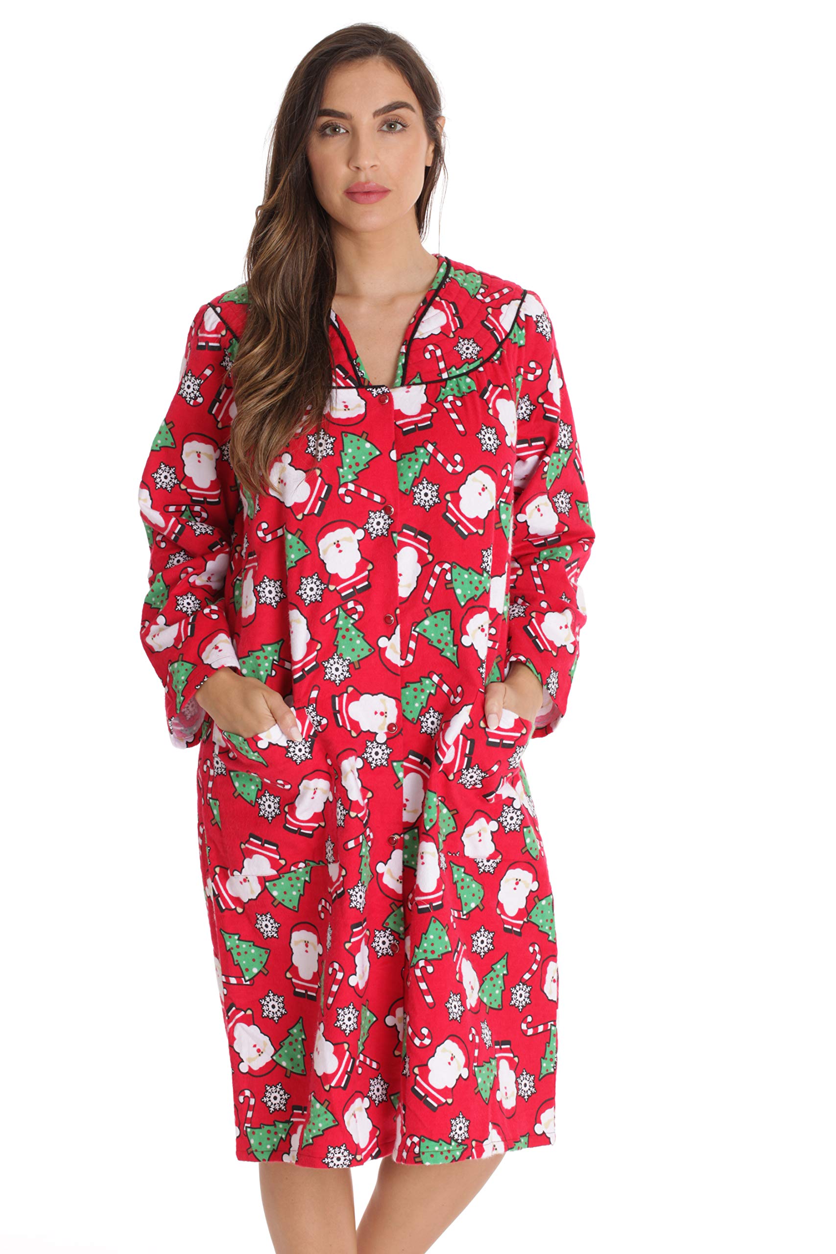 Snap Front Duster Womens Flannel Robe With Snaps Snap Front