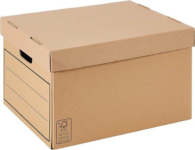 BANKERS BOX Corrugated Cardboard Storage Box/Archive Box for General Use (W x H x D) 32 x 25 x 39 cm (Pack of 10) - brown