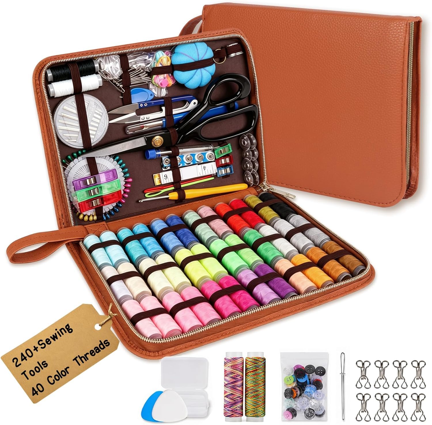 Hoarecal Kit de costura grande para adultos: 241 piezas de suministros de costura