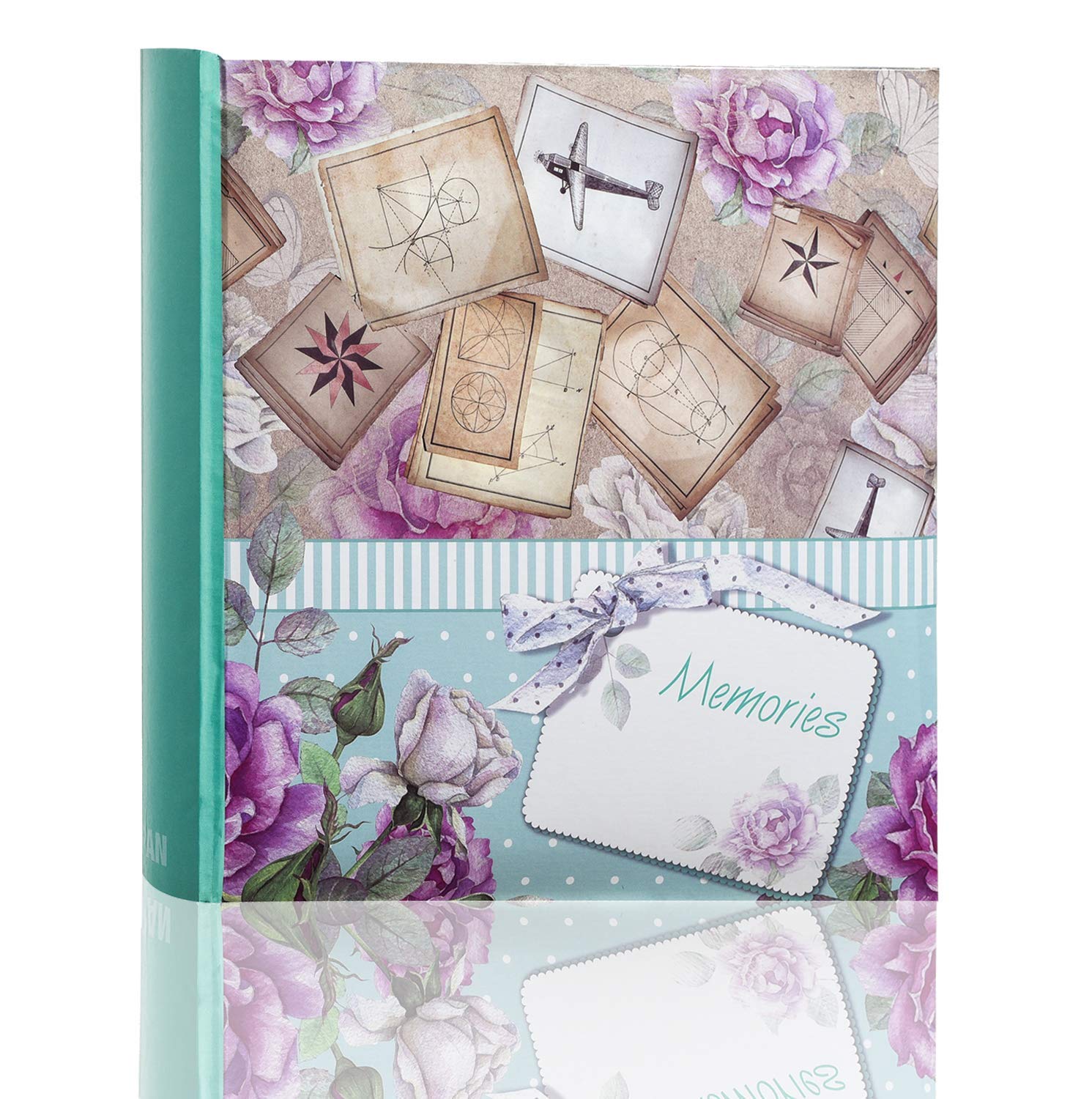 ARPAN Large Photo Album 4x6 200 Photos Slip In Memo Album, Our Memories Design with Index Pages, CD/DVD Pocket and Memo Writing Space