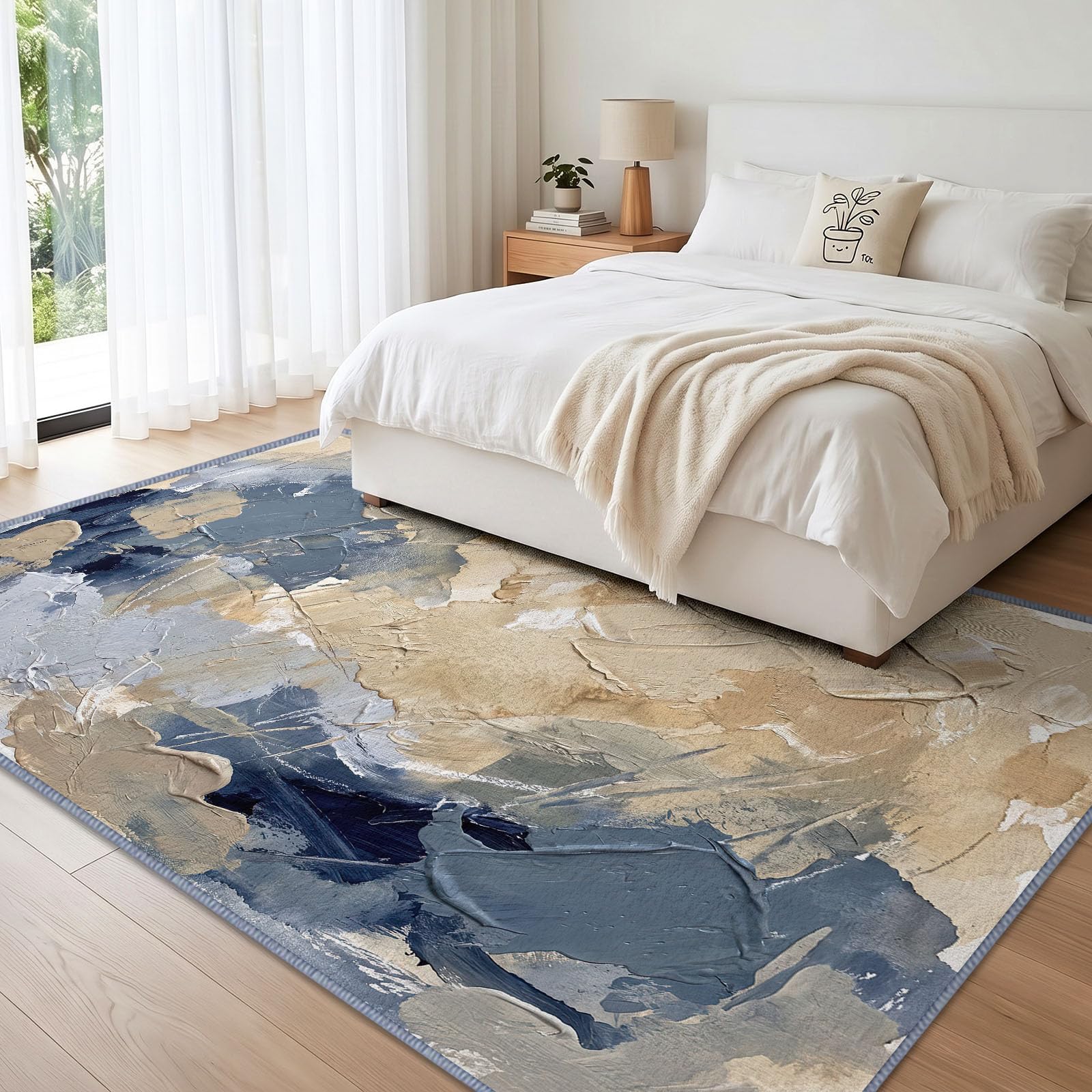 Générique Tapis Bloc De Couleur Pigment d’intérieur Durable, Facile à Nettoyer 200x300 cm, Moderne Art Abstrait Tapis pour Salon, Chambre, Cuisine ou entrée