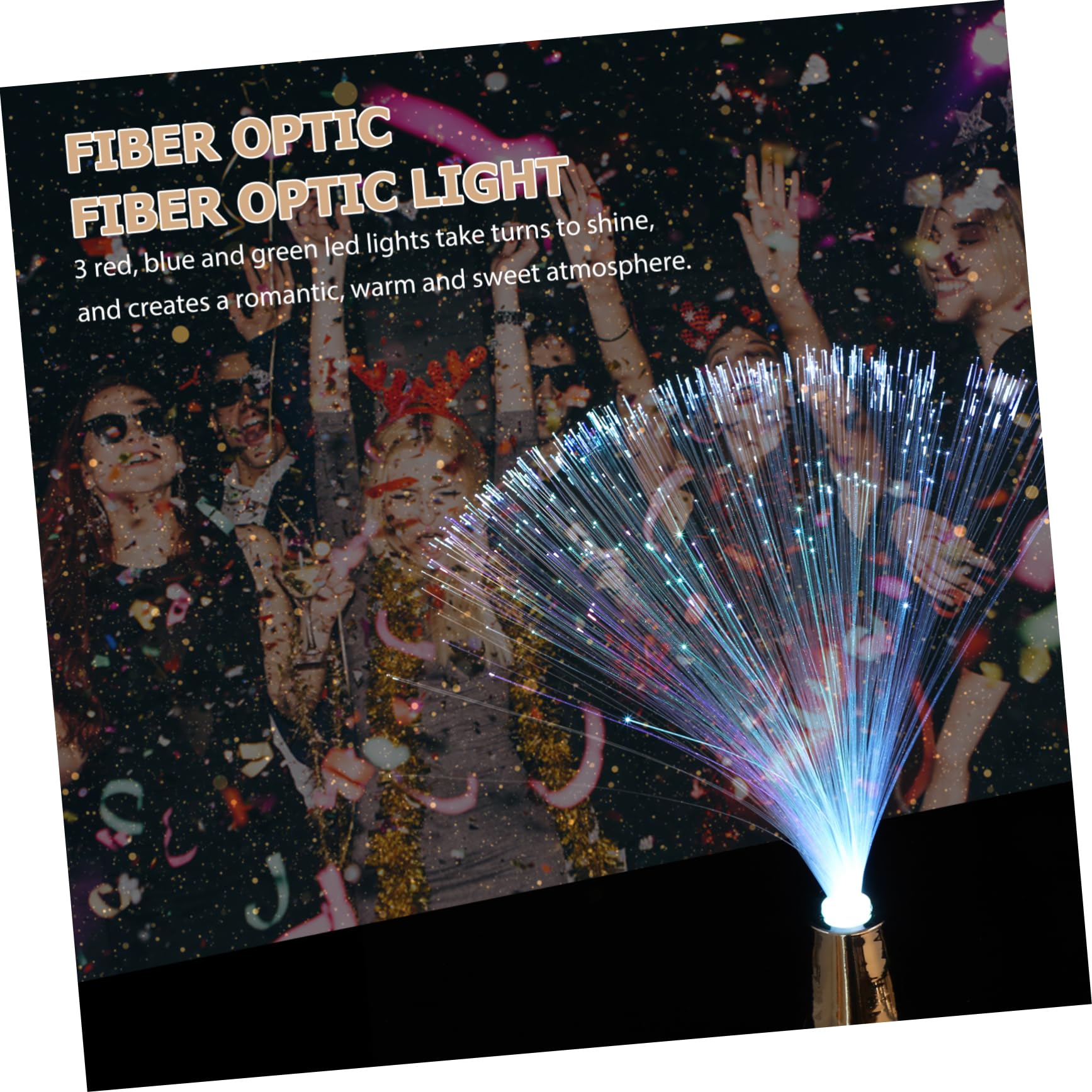 NUOBESTY Colorful LED Fiber Optic Light Battery Operated Fiber Lamp for Christmas Wedding and Holiday Home Decoration Suitable for Table