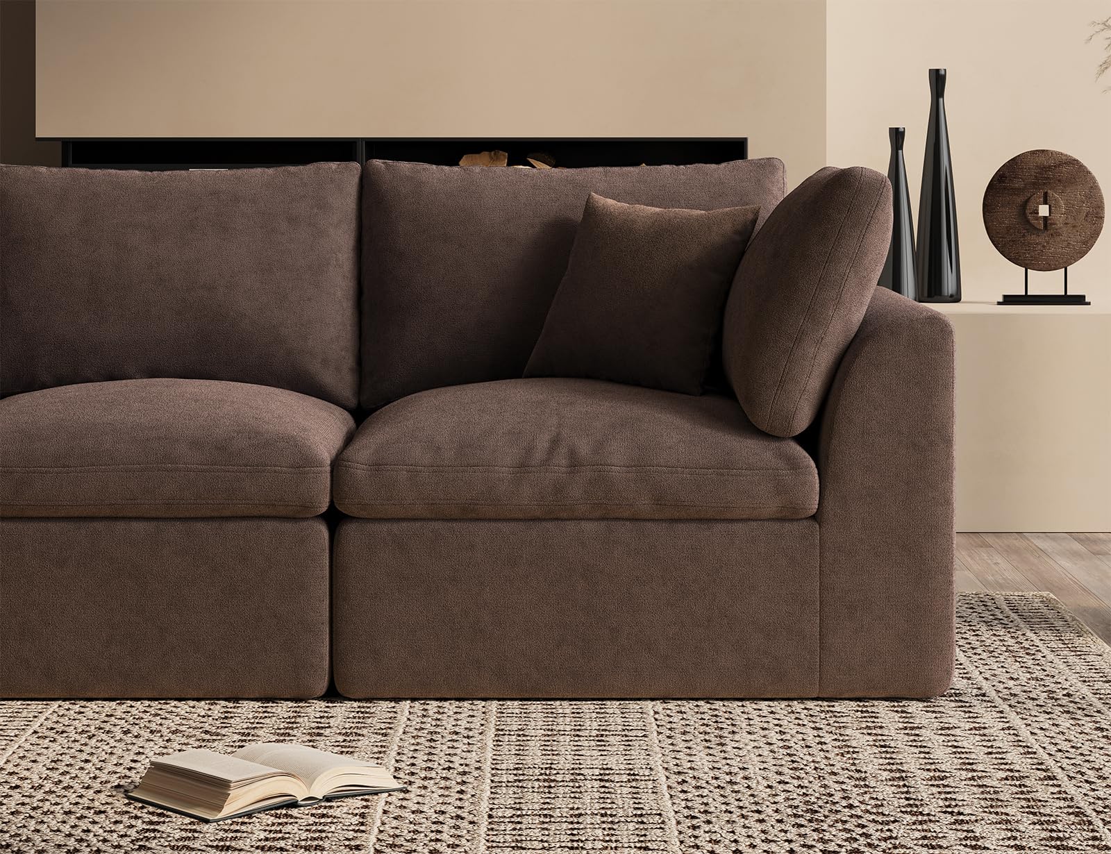 ohllob 110' Cloud Sectional Couches for Living Room, Boneless L-Shape Couch with — product photo