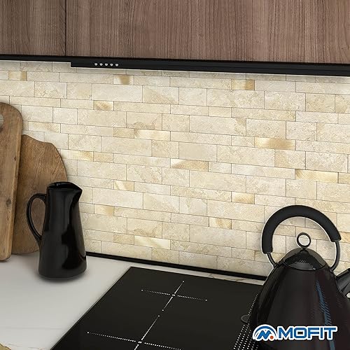 Miniatura 4 de MOFIT - Azulejo protector contra salpicaduras para cocina, acabado mate de piedra, azulejos de baño, azulejos de baño, panel de pared 3D, mosaico