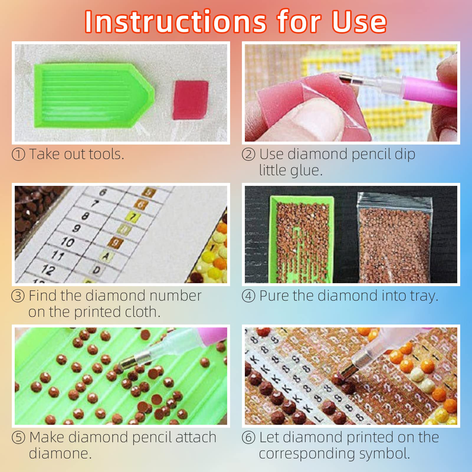 Amazon | Cskunxia 12個パック DIY ダイヤモンドペインティングキット