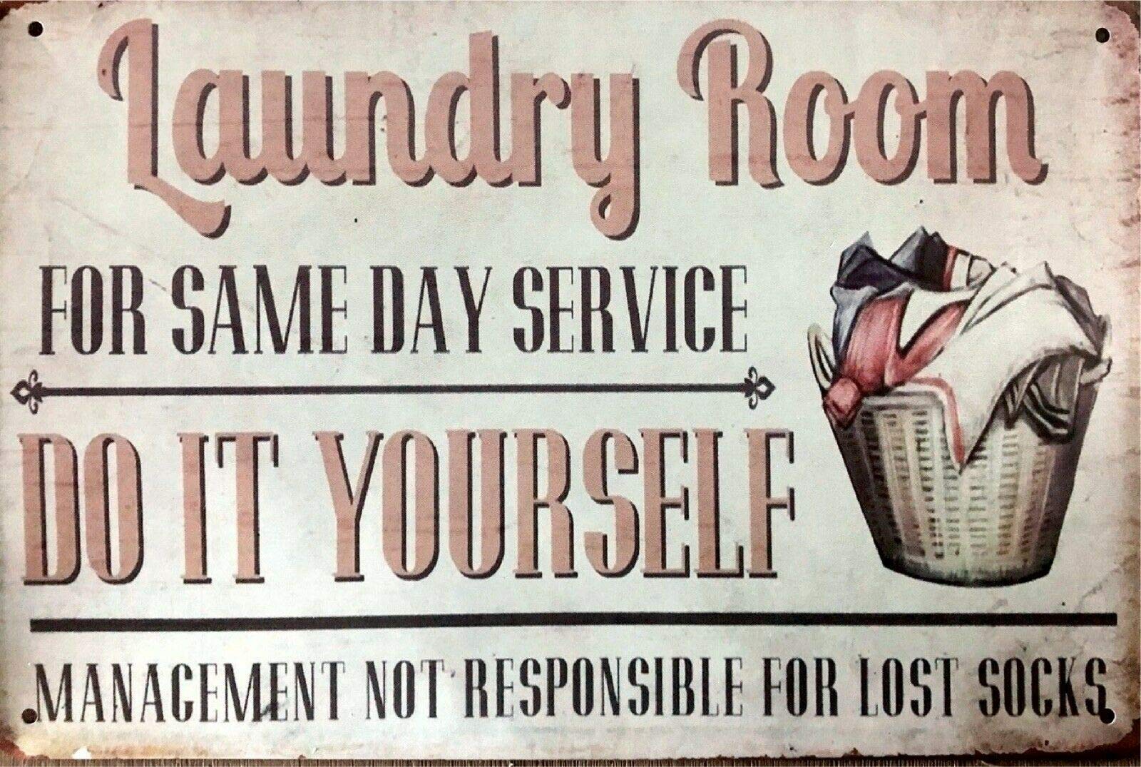 Vintage tin Sign in Laundry Room Vintage Metal Sign Gift Bedroom Retro Novelty Cafe Store Tin Signs 5.5x8inch