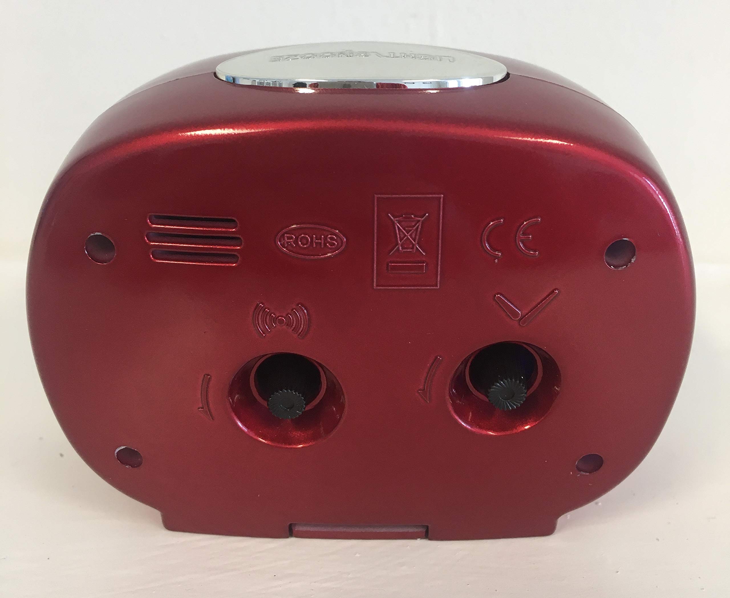 Unity Sveglia con segnale acustico con luce LED, Rossa, 9 x 7,5 x 4,5 cm