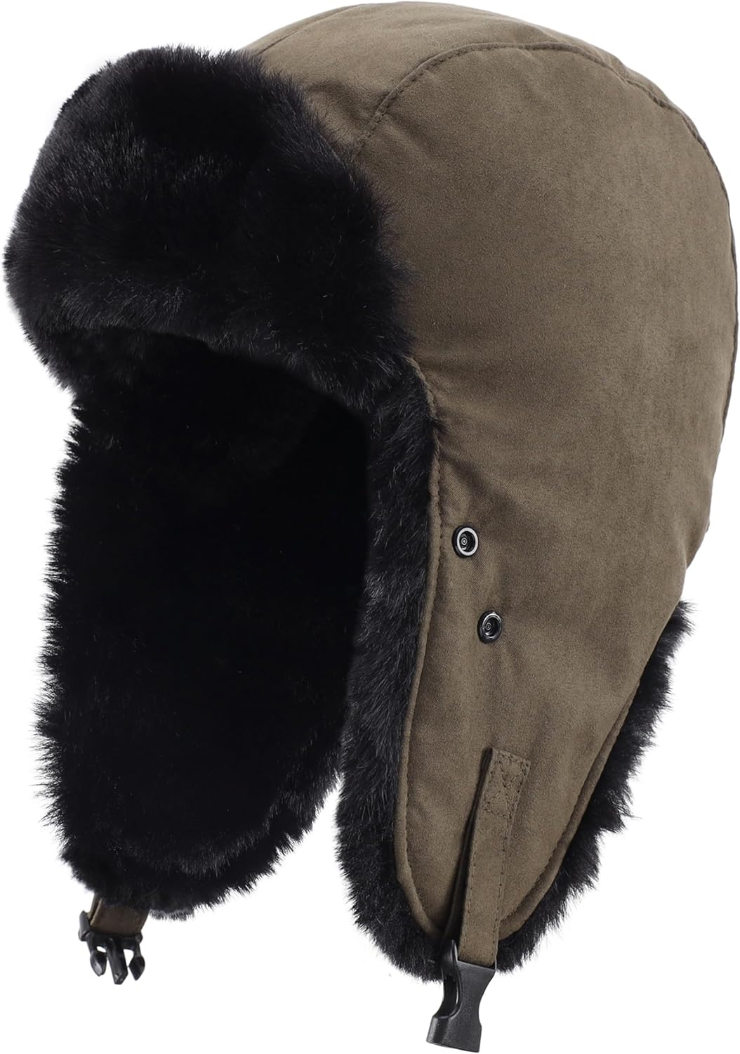 Connectyle Aviator Trapper Hat for Men Women Faux Fur Warm Winter Hat with Ear Flaps Faux Suede Ushanka Cold Weather Hats - Image 2