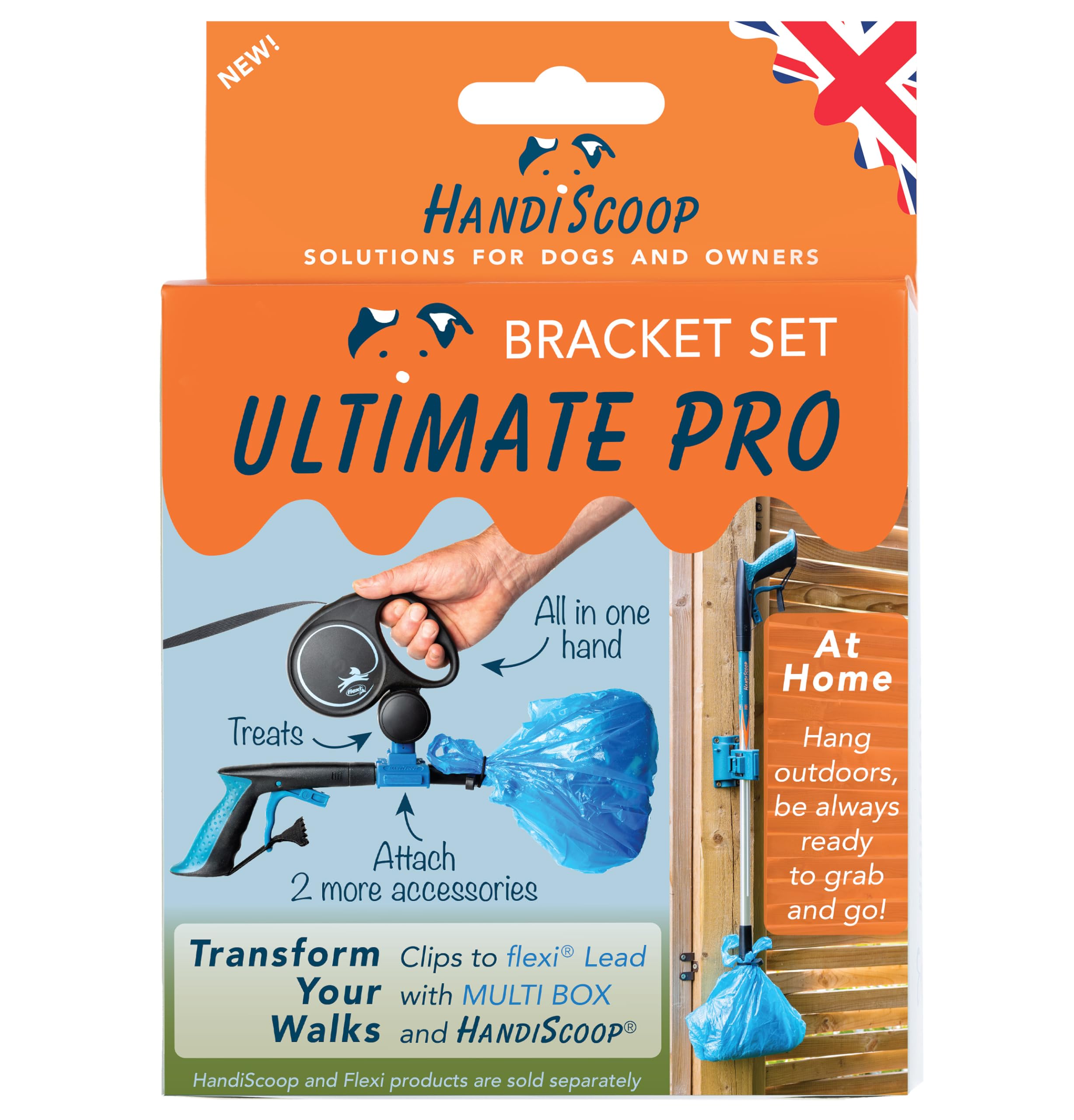 Handiscoop Systems Ultimate Pro Bracket Set, Universal Mounting System Scoops Compatible with Wheelchairs, Prams and Walking Aids, etc, Multi-Purpose Clip-On Holder