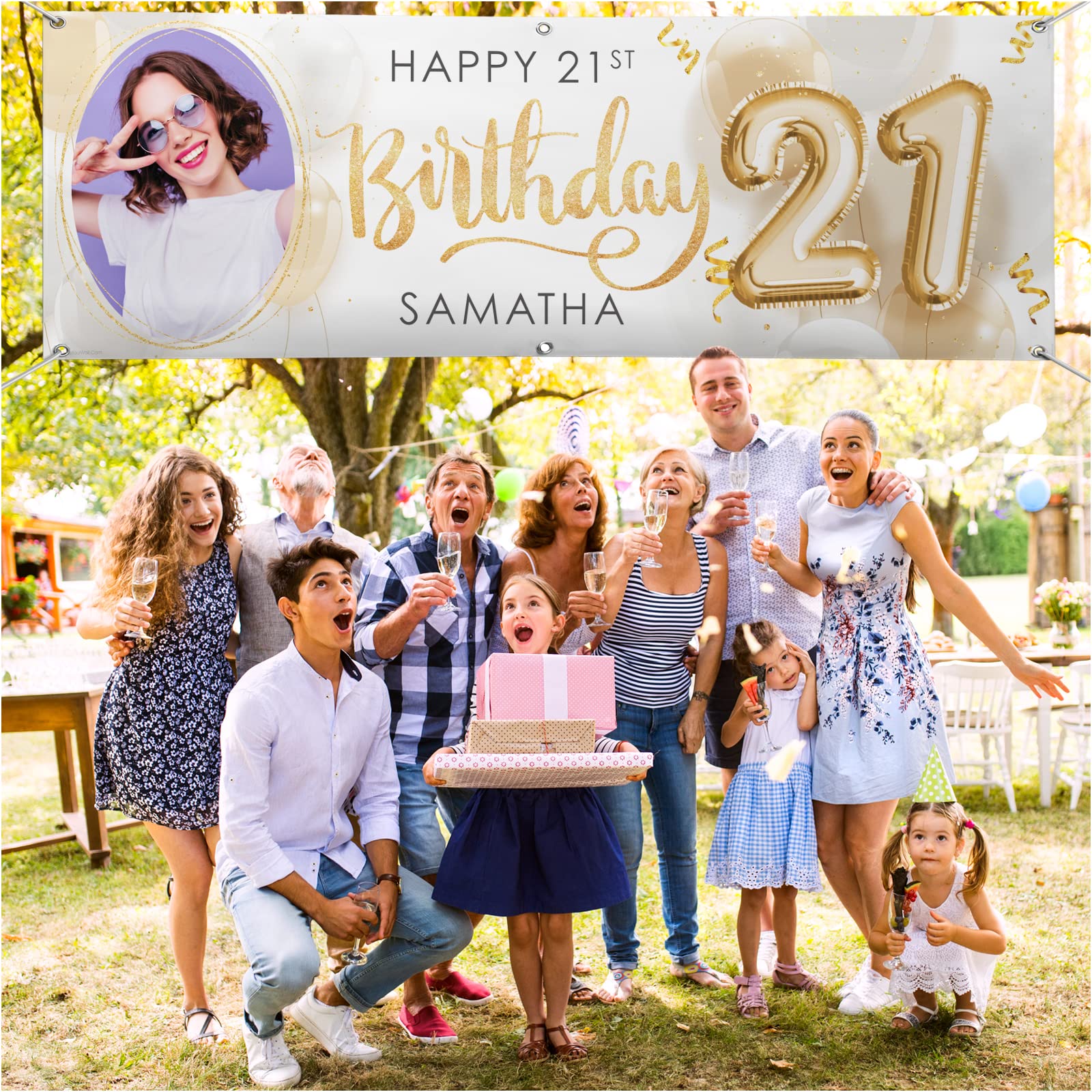 Happy Birthday Banner – 185x90 Cm, Aus Stoff, Wiederverwendbar Für Partys & Dekoration