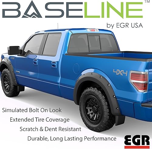Miniatura 3 de EGR BLF1025 Baseline Fender Flare Juego de accesorios para camión, acabado negro mate, compatible con modelos Ford F150 2009-2014 seleccionados