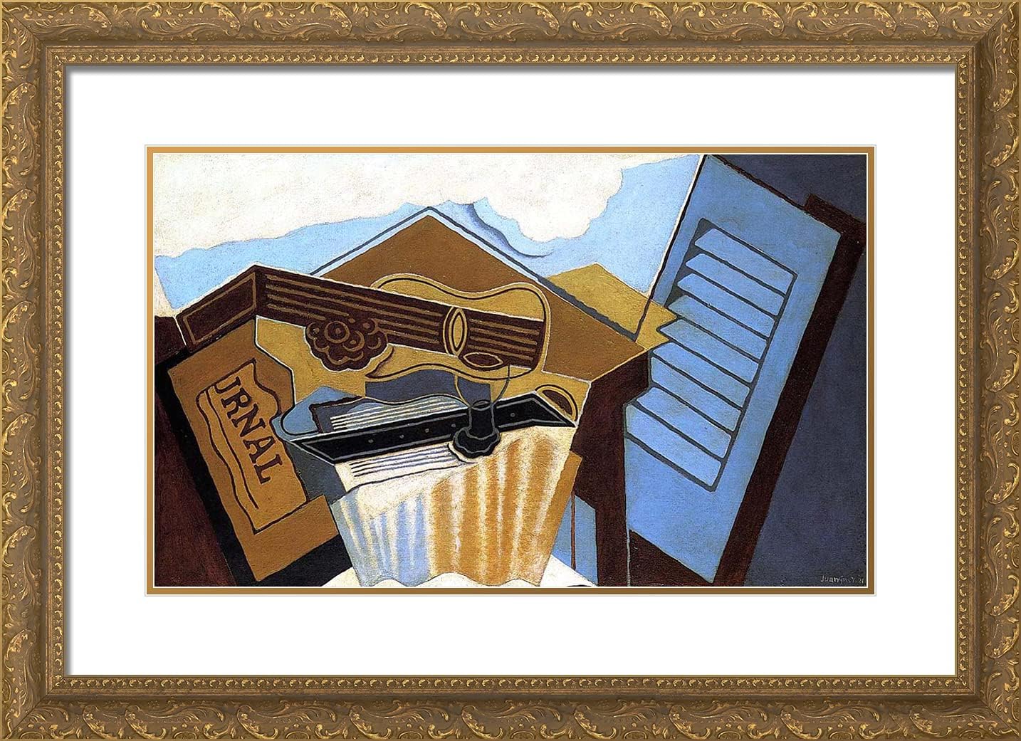 ArtDirect Gris, Juan 24x18 Gold Ornate Framed Art Print with Double Matting Titled: The Cloud
