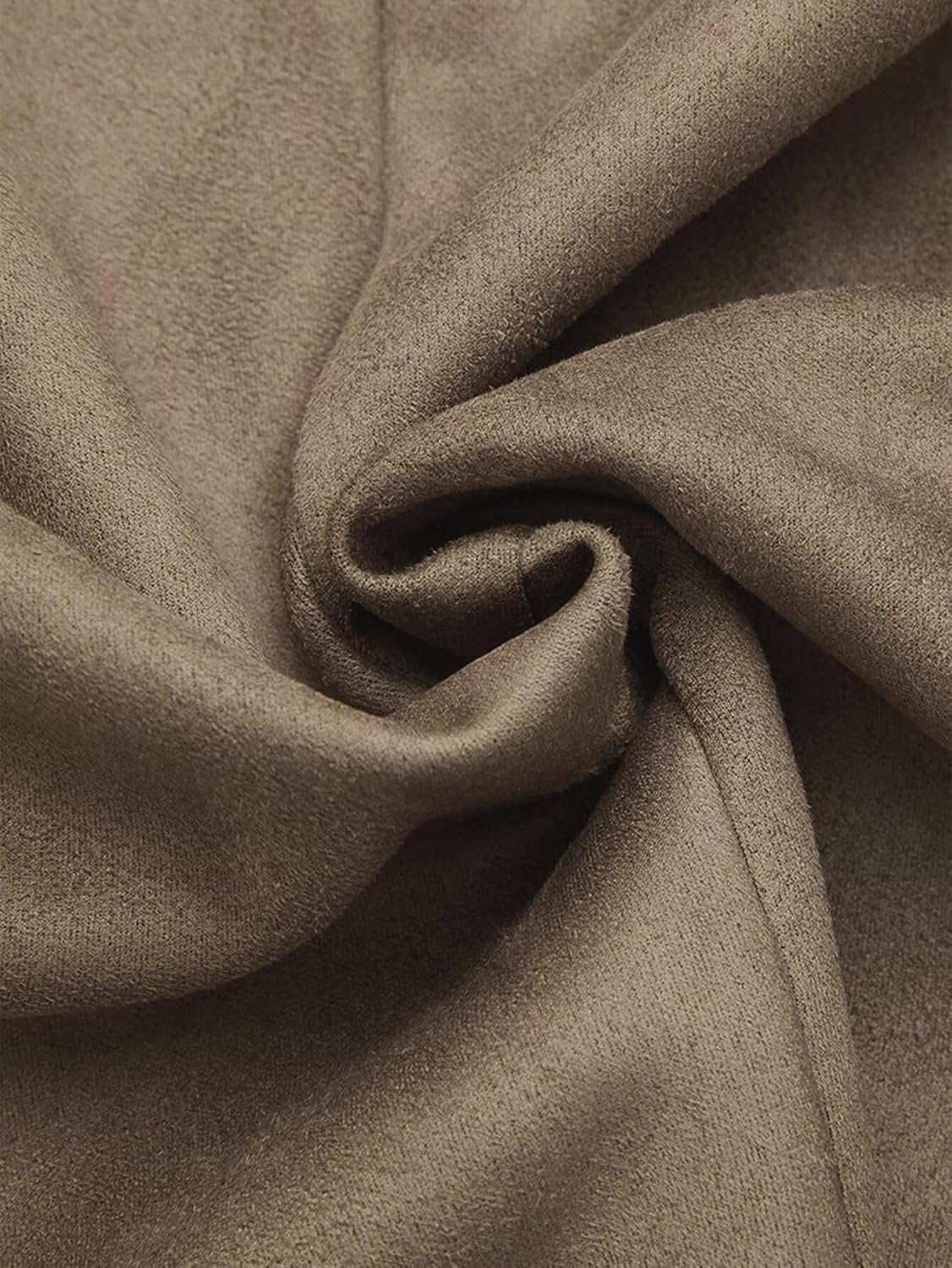 Flamingals Faux Suede Blazer for Women Lapel Collar Long Sleeve Cropped Jacket Faux Suede Jackets Casual Work Office Wear - Image 5