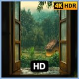 4K 窓辺の雨音と雷鳴 - 睡眠、勉強、リラクゼーションのための音