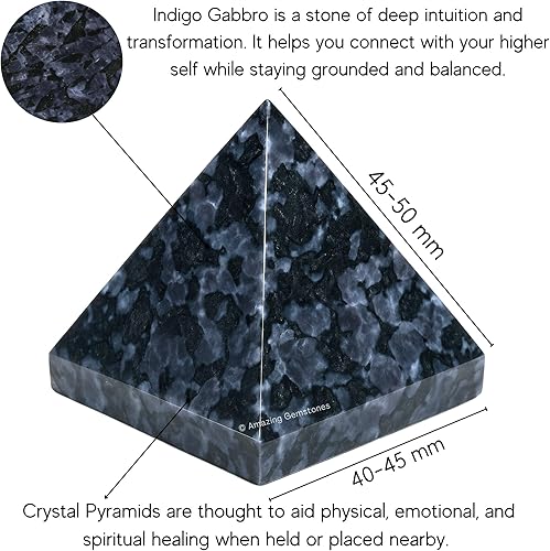 Miniatura 144 de Amazing Gemstone Lapis Lazuli Pyramid Crystal Healing Stones - 2" Great Pyramid Figurine of Natural Stone Pyramid for Meditation, Reiki, Chakra