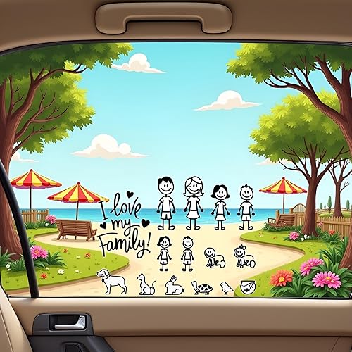Miniatura 4 de Calcomanía para auto con texto en inglés "I Love My Family", calcomanías brillantes para mascotas, gatos, perros, animales, calcomanías para auto,