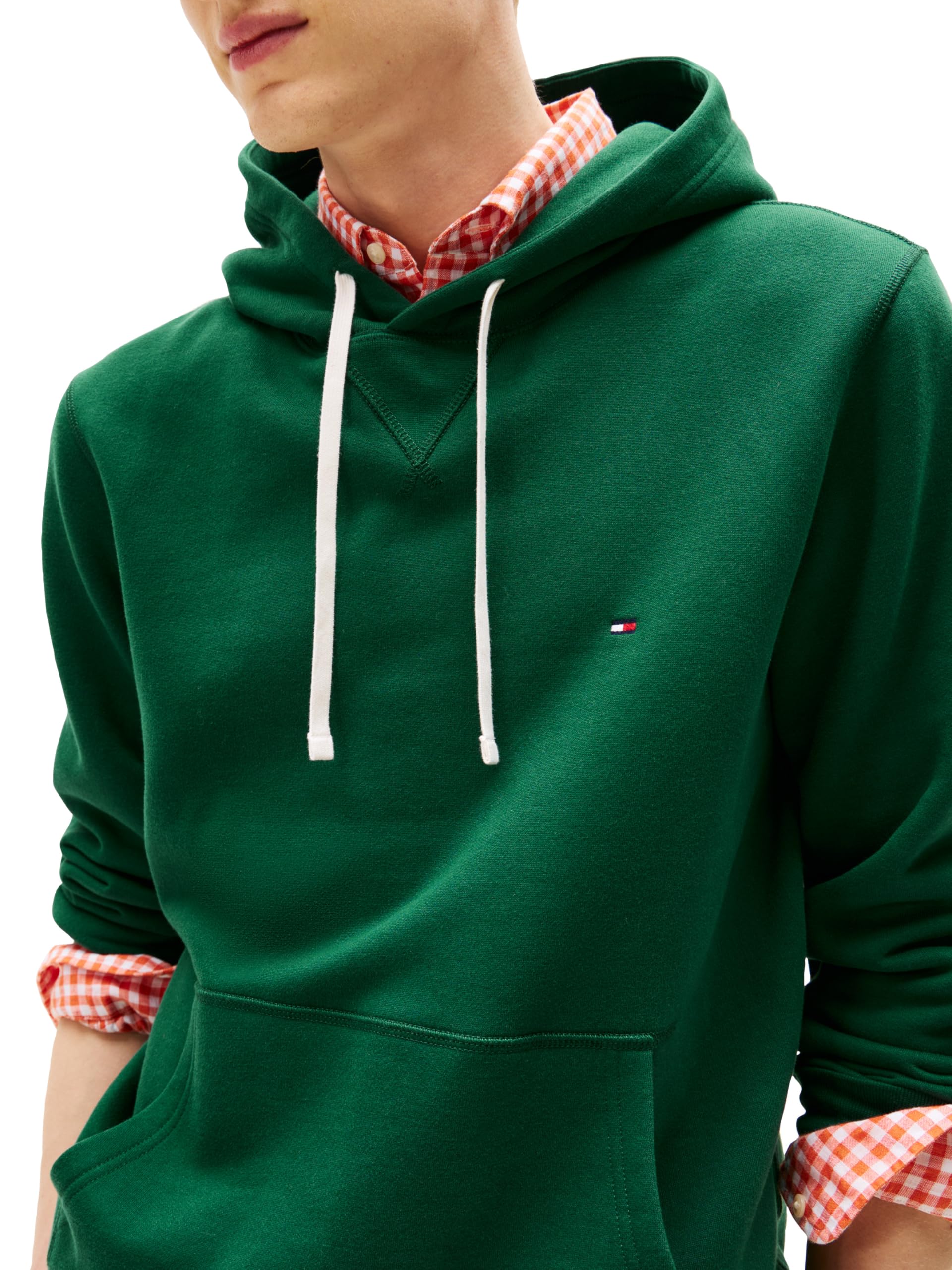 Tommy Hilfiger Medium Weight Solid Fleece Bluza z kapturem, dostępna również w dużych i wysokich Bluza z kapturem męska