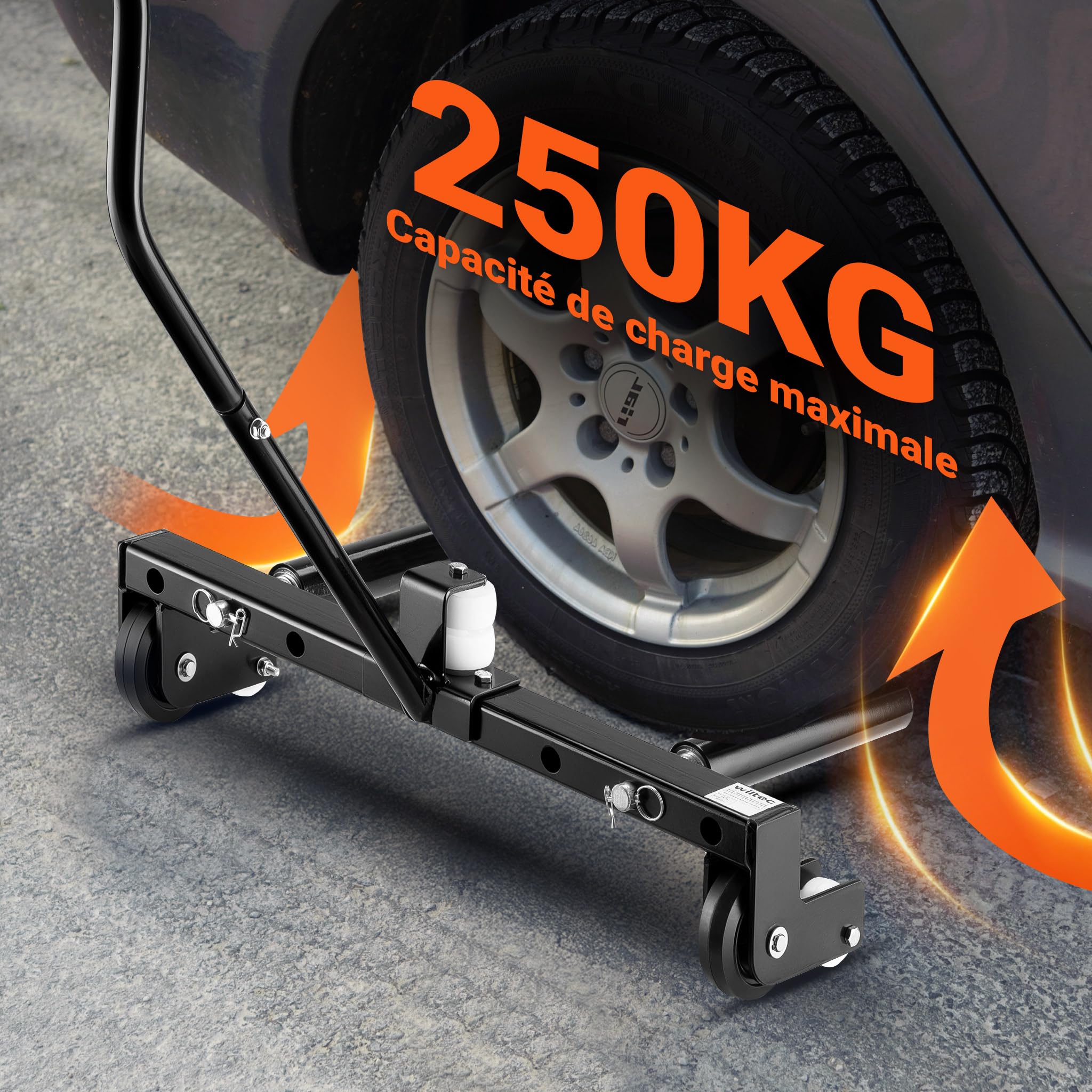 XPOtool Chariot de Montage pour pneus Acier Charge 250kg 17-56,5 cm (6,5-22,5") Démonte - pneus Poignée Ergonomique Décolle-Pneu Équipement Garage Atelier Entretien Véhicule