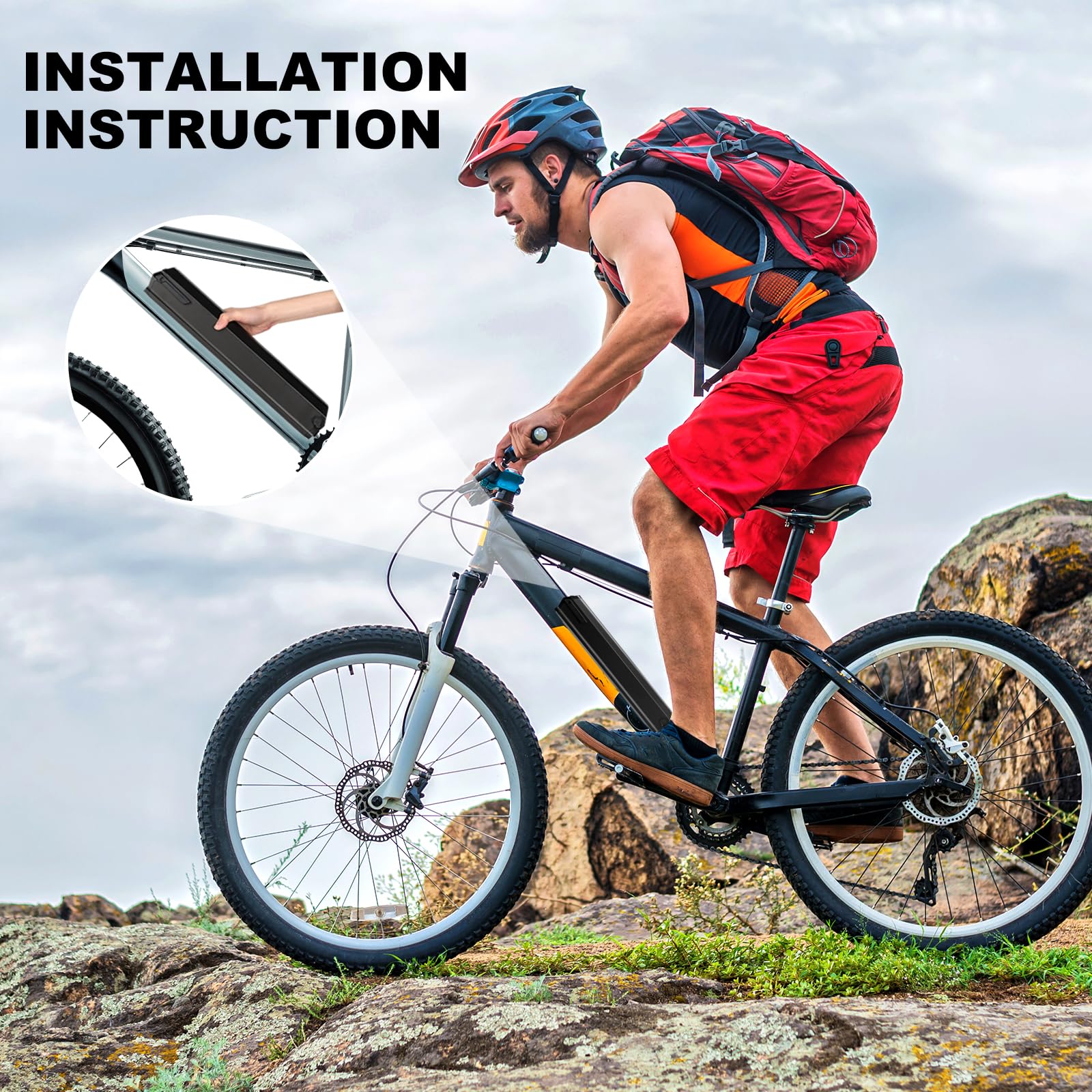 Batteria per Bici Elettrica 36V 20Ah con Caricatore, per 36V 250W, Compatibile con VTT Scrappeur MXC, Reention Dorado Pro e NCM