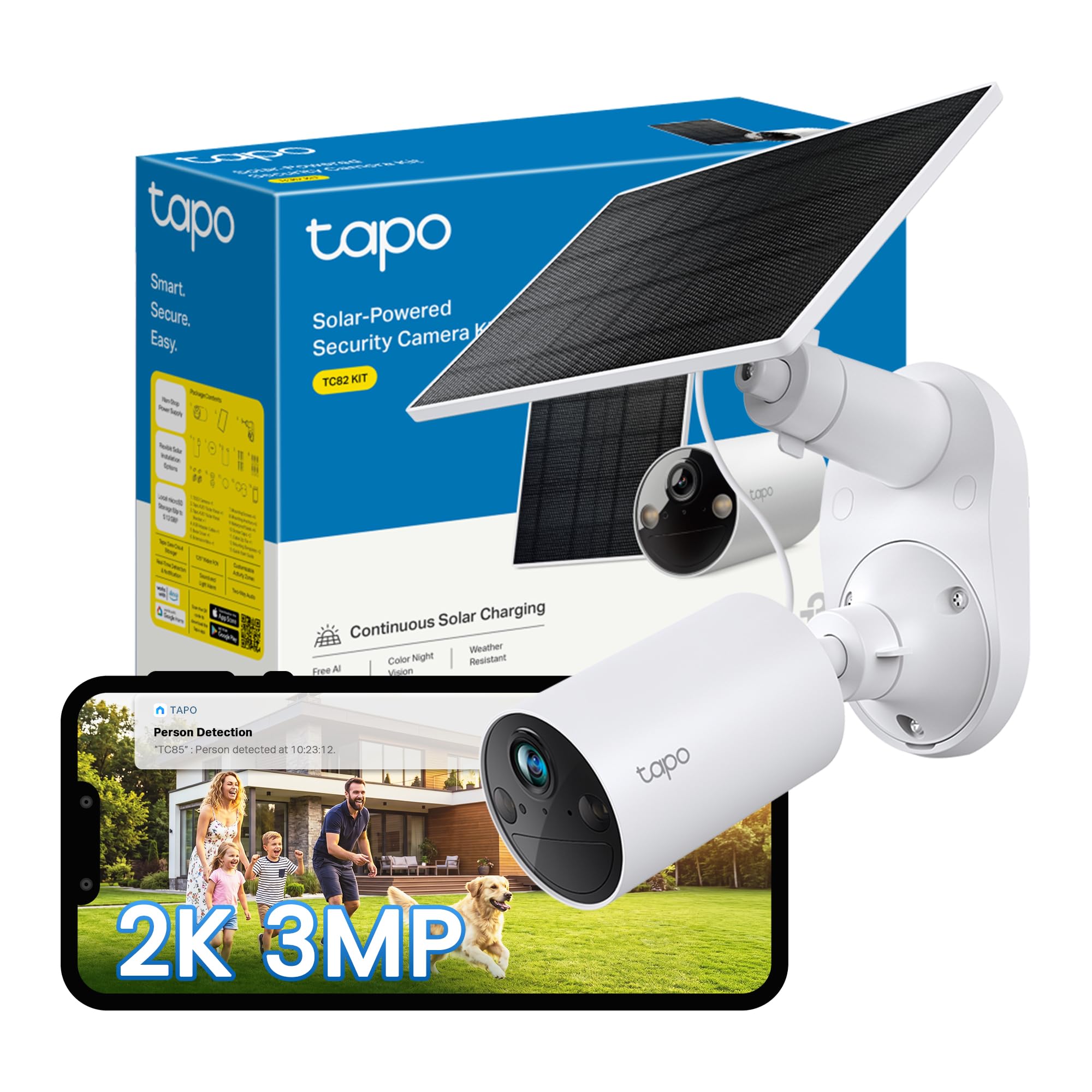 Tapo TC82 KIT 2K 3MP Solar Battery Outdoor Security Camera Wireless