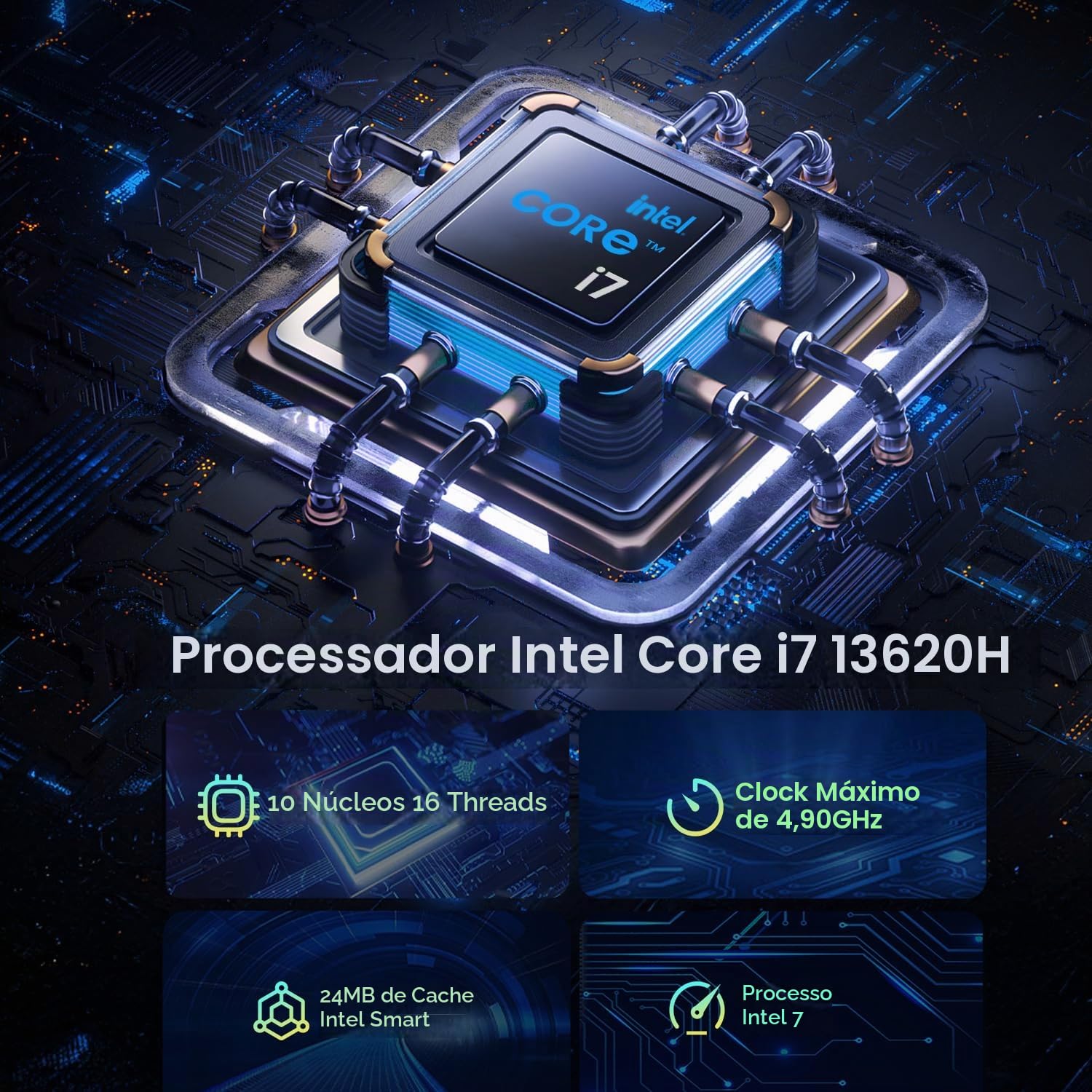 Laptop Windows 11 16 polegadas Intel Core i7-13620H 13ª geração