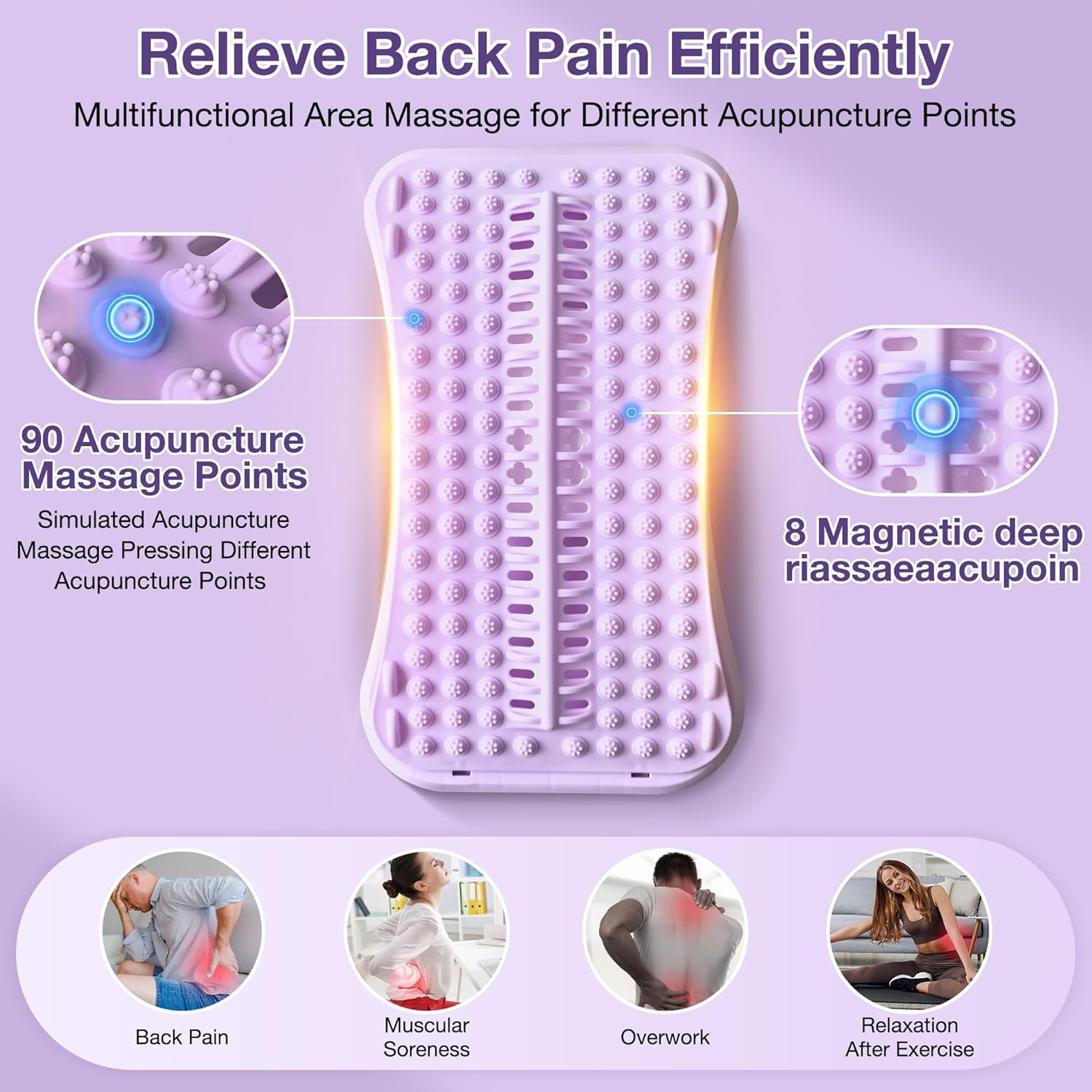 Lumbar Support Board for Lower Pain Relief – Ergonomic Back Stretcher with Adjustable Manual Airbag, Spinal Decompression for Back Cracker Board